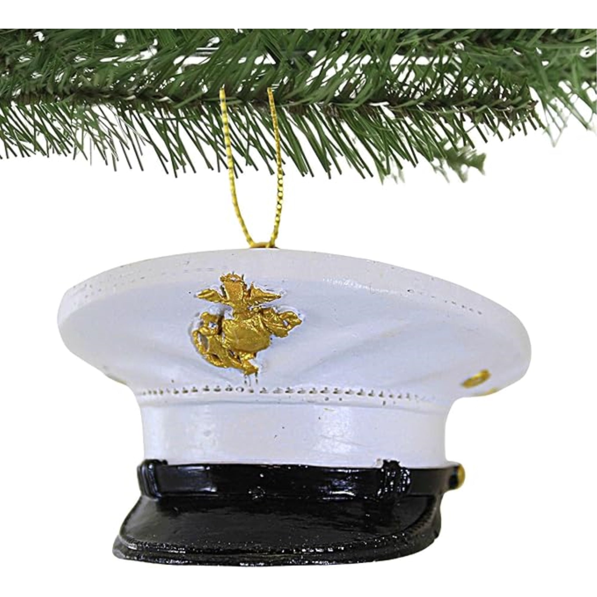 Kurt Adler U.S. Marine Corps Dress Uniform Hat Resin Christmas Ornament