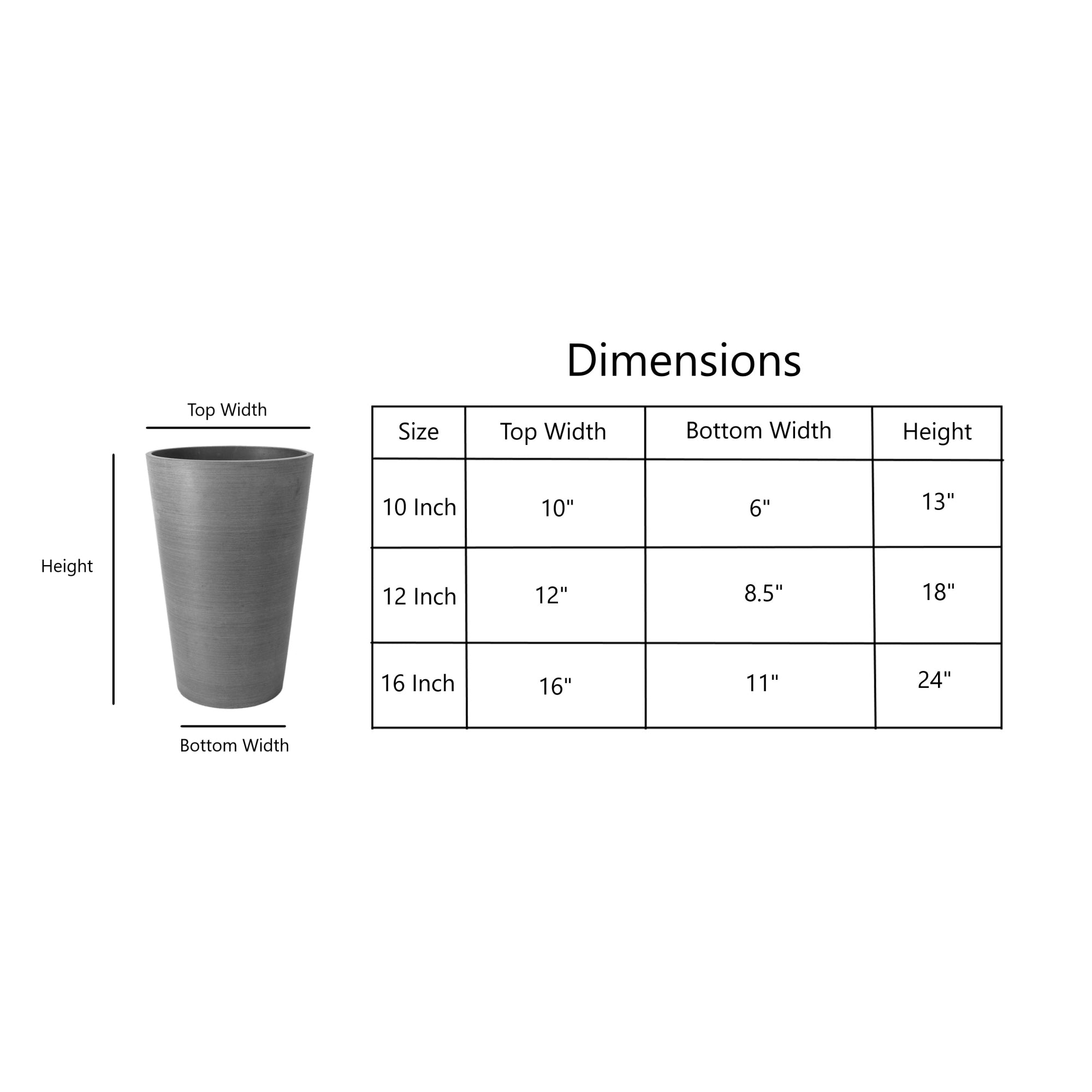 Algreen Valencia Resin Round Tapered Indoor/Outdoor Planter