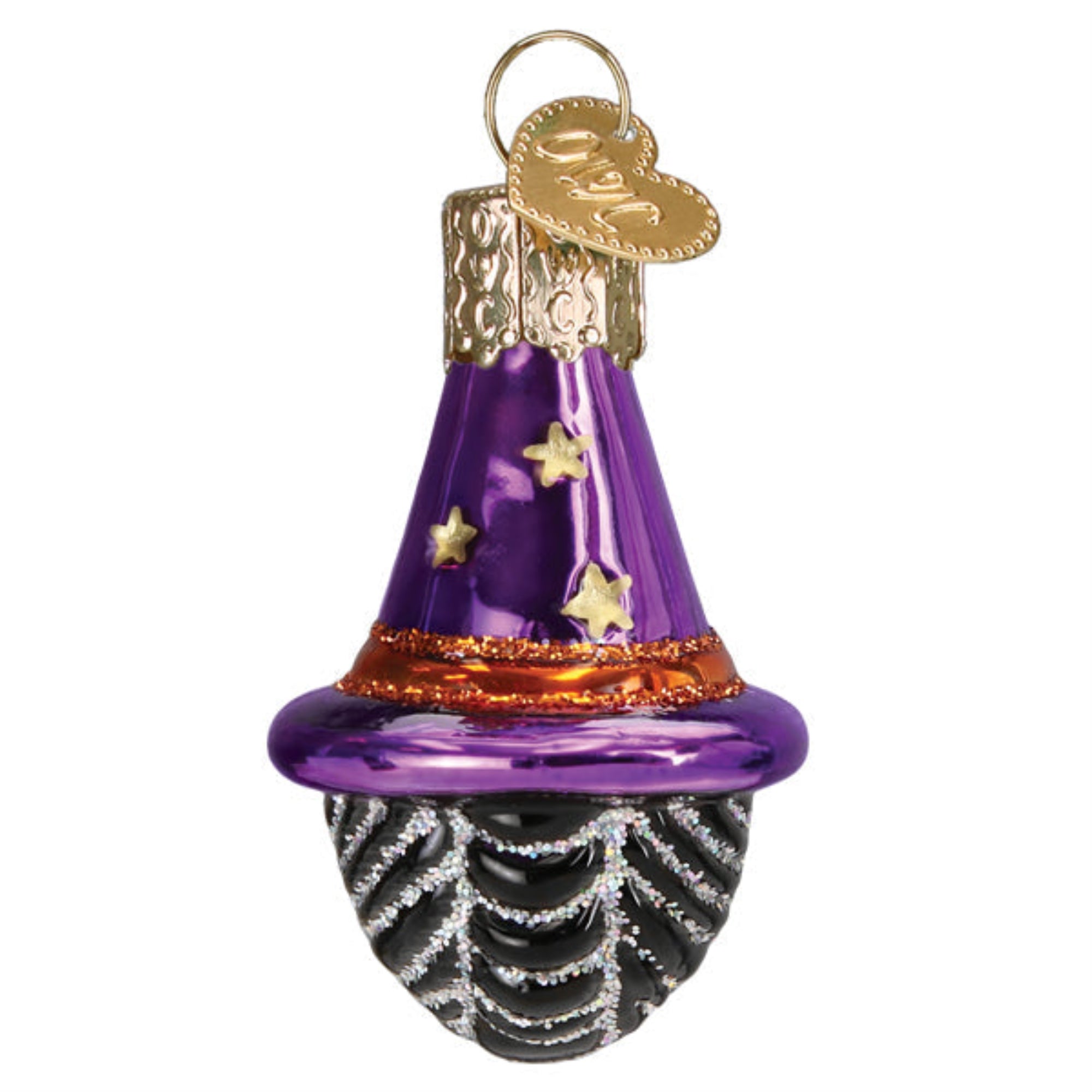 Old World Christmas Blown Glass Hanging Ornament for Halloween, Mini Witch Head (with OWC Gift Box)