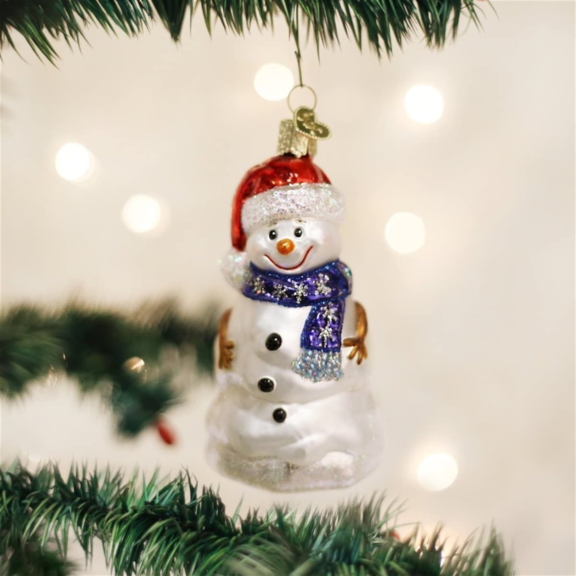 Old World Christmas Blown Glass Ornament for Christmas Tree, Happy Snowman