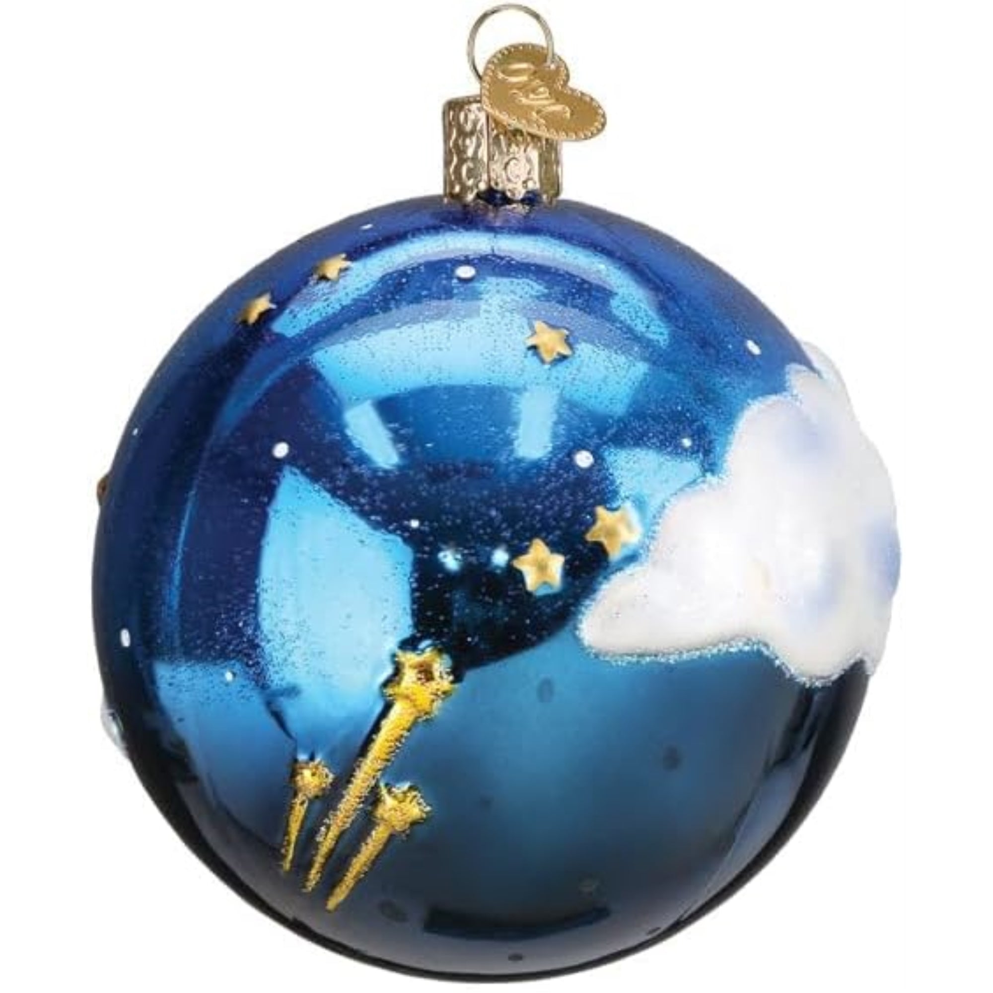 Old World Christmas Blown Glass Ornament for Christmas Tree, Moonglow Round (with OWC Gift Box)