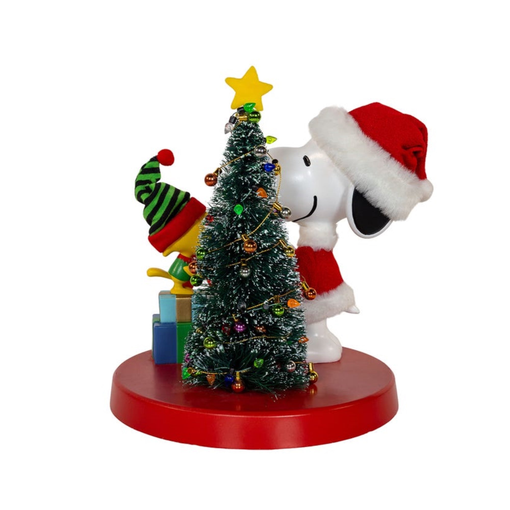 Kurt Adler Peanuts Snoopy & Woodstock Table Piece Christmas Decoration, 8"