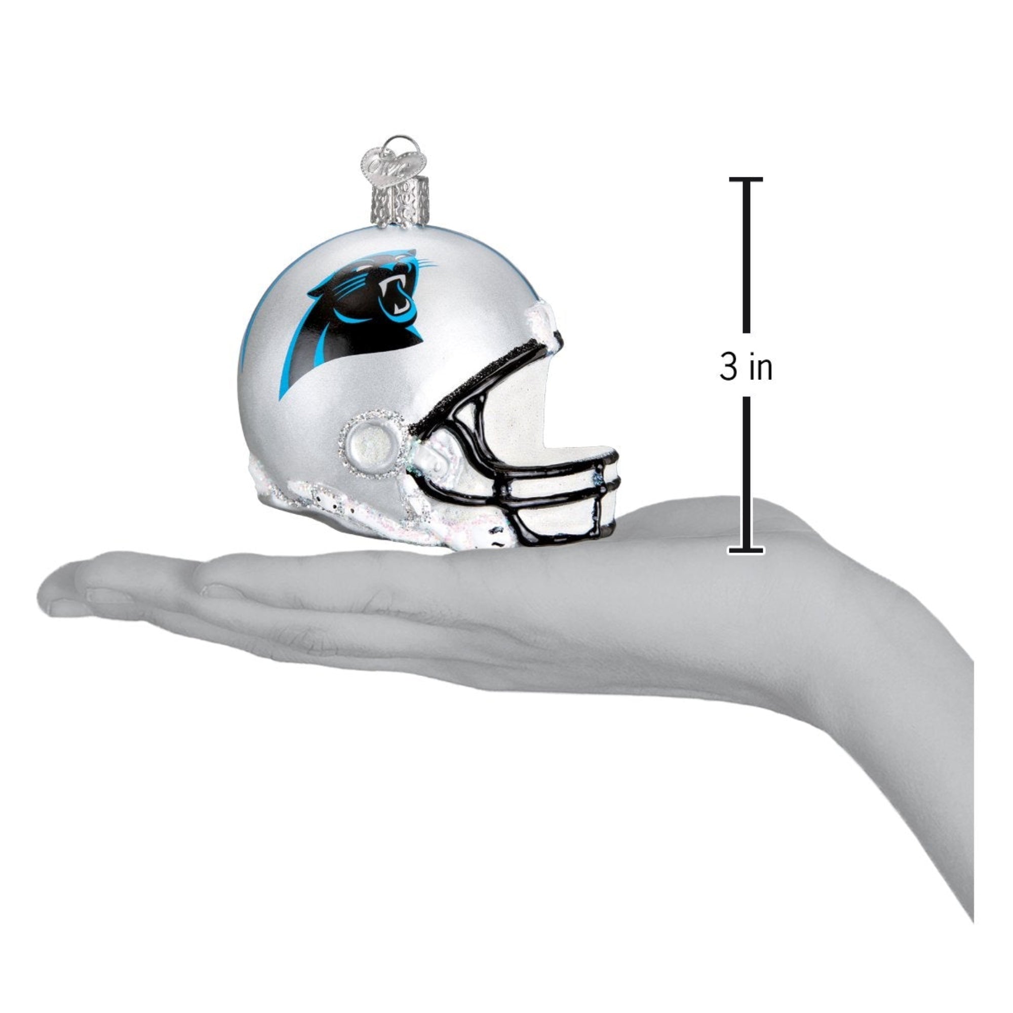 Old World Christmas Blown Glass Ornament for Christmas Tree, Carolina Panthers Helmet