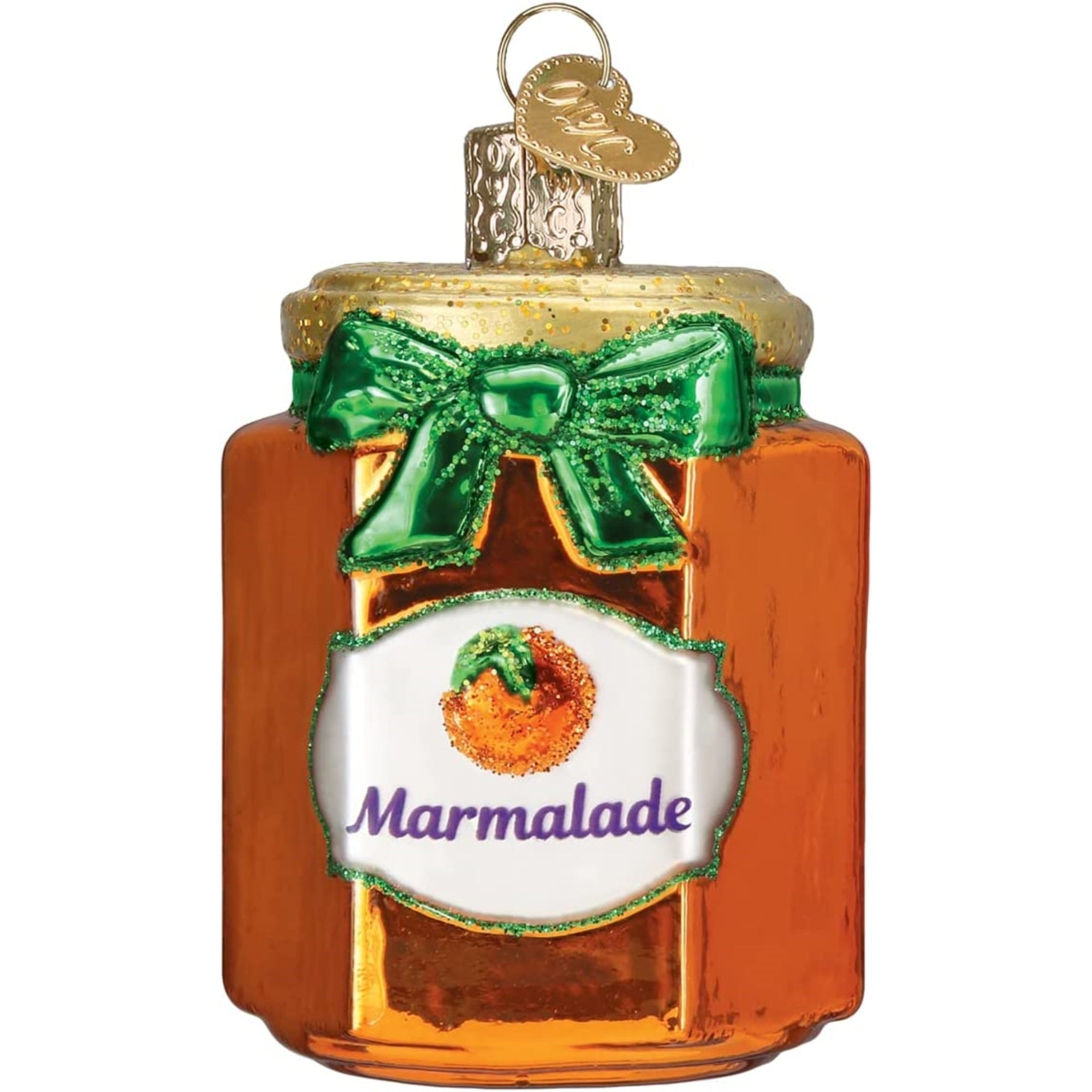 Old World Christmas Blown Glass Ornament for Christmas Tree, Jar of Marmalade