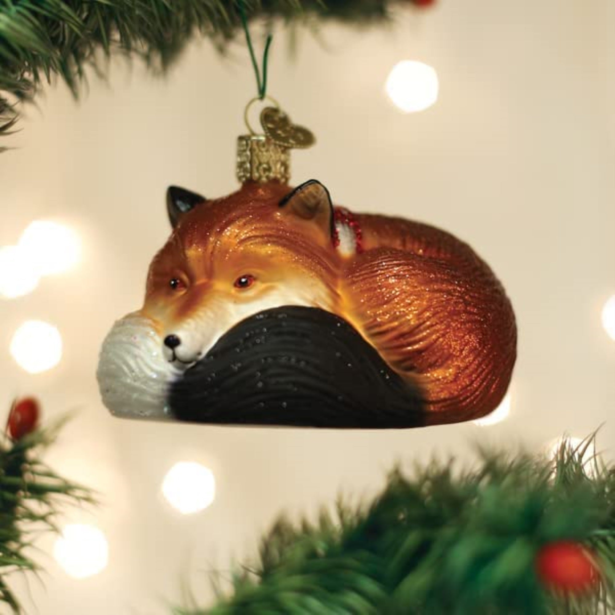 Old World Christmas Blown Glass Ornament for Christmas Tree, Cozy Fox