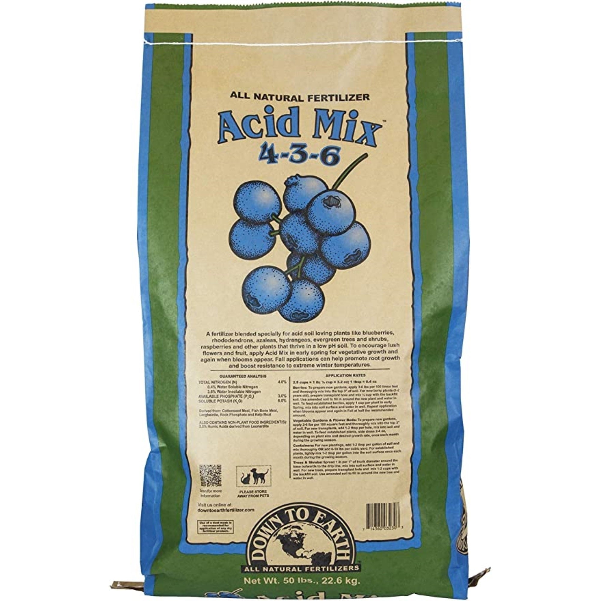 Down To Earth All Natural Acid Mix Blended Fertilizers 4-3-6