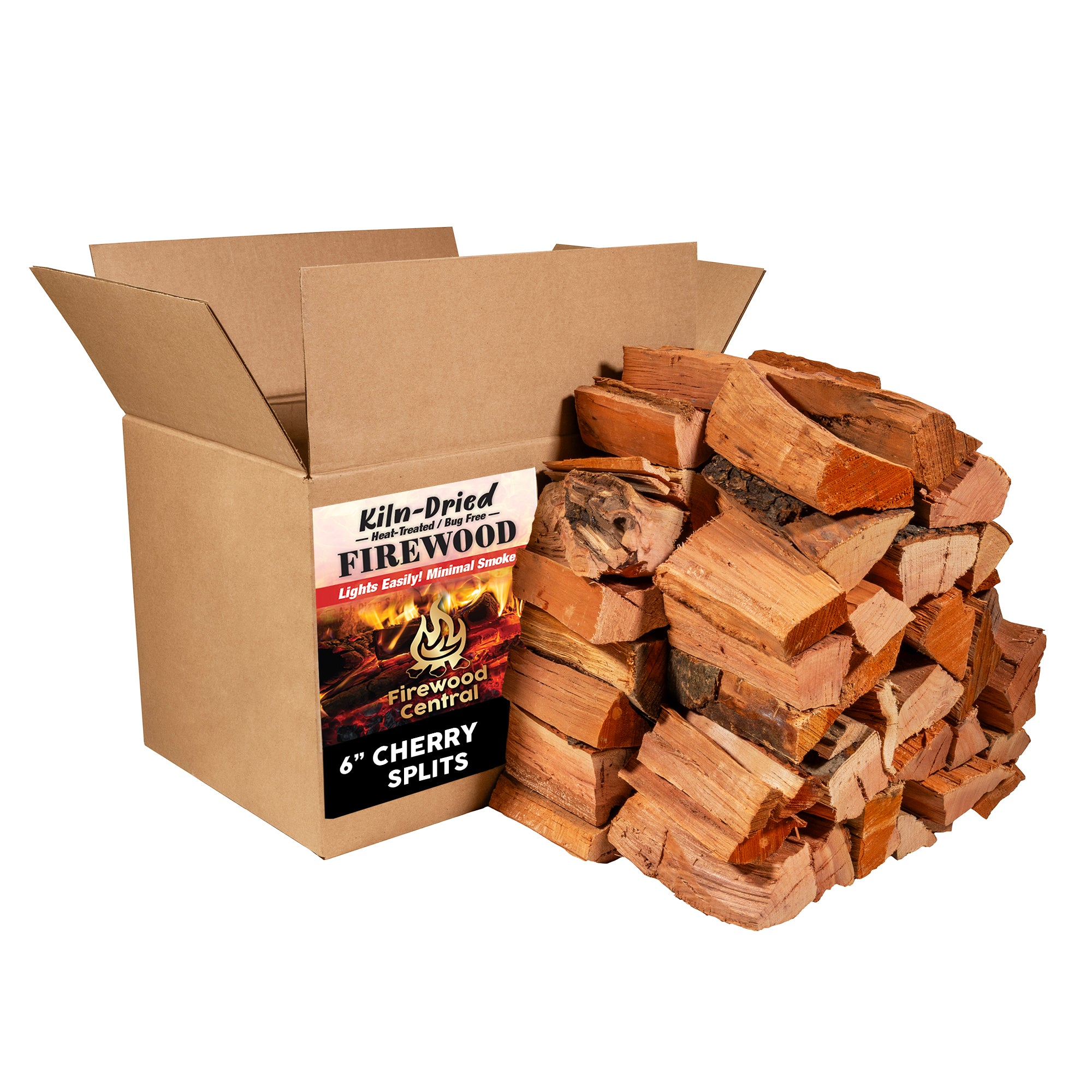 Firewood Central Kiln-Dried PA Hardwood– 6” Splits (35–40 Pieces) – Smoking Wood for Pizza Ovens, BBQ & Fire Pits – Easy Light, Low Smoke, USA Sourced
