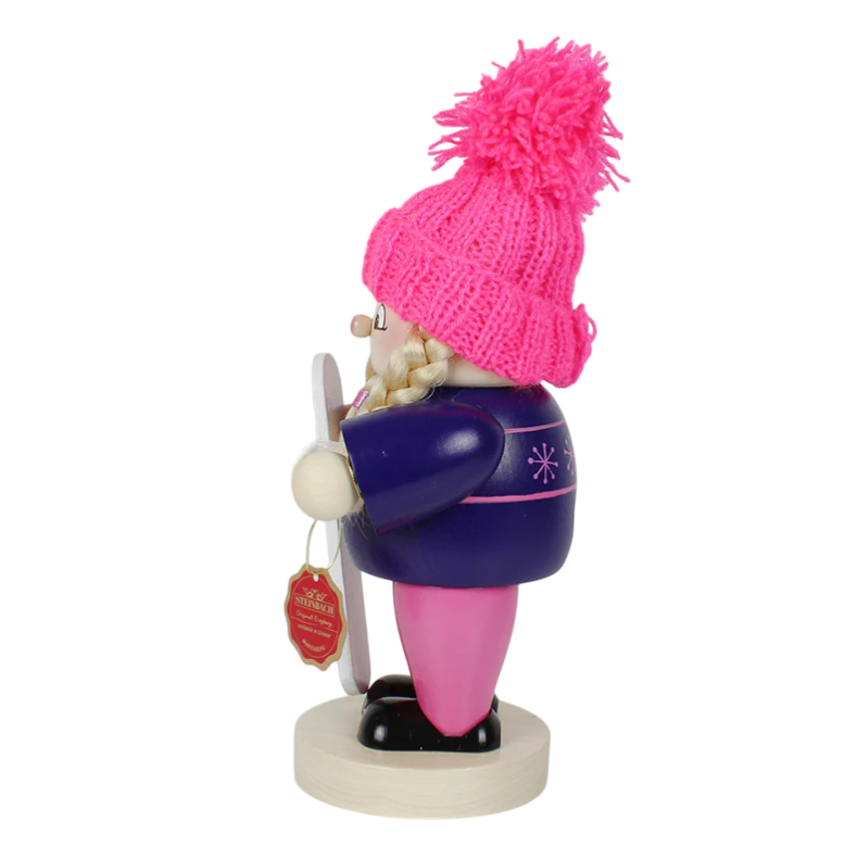 Steinbach Wooden Big Smoker Snowboard Girl Nutcracker, 10in