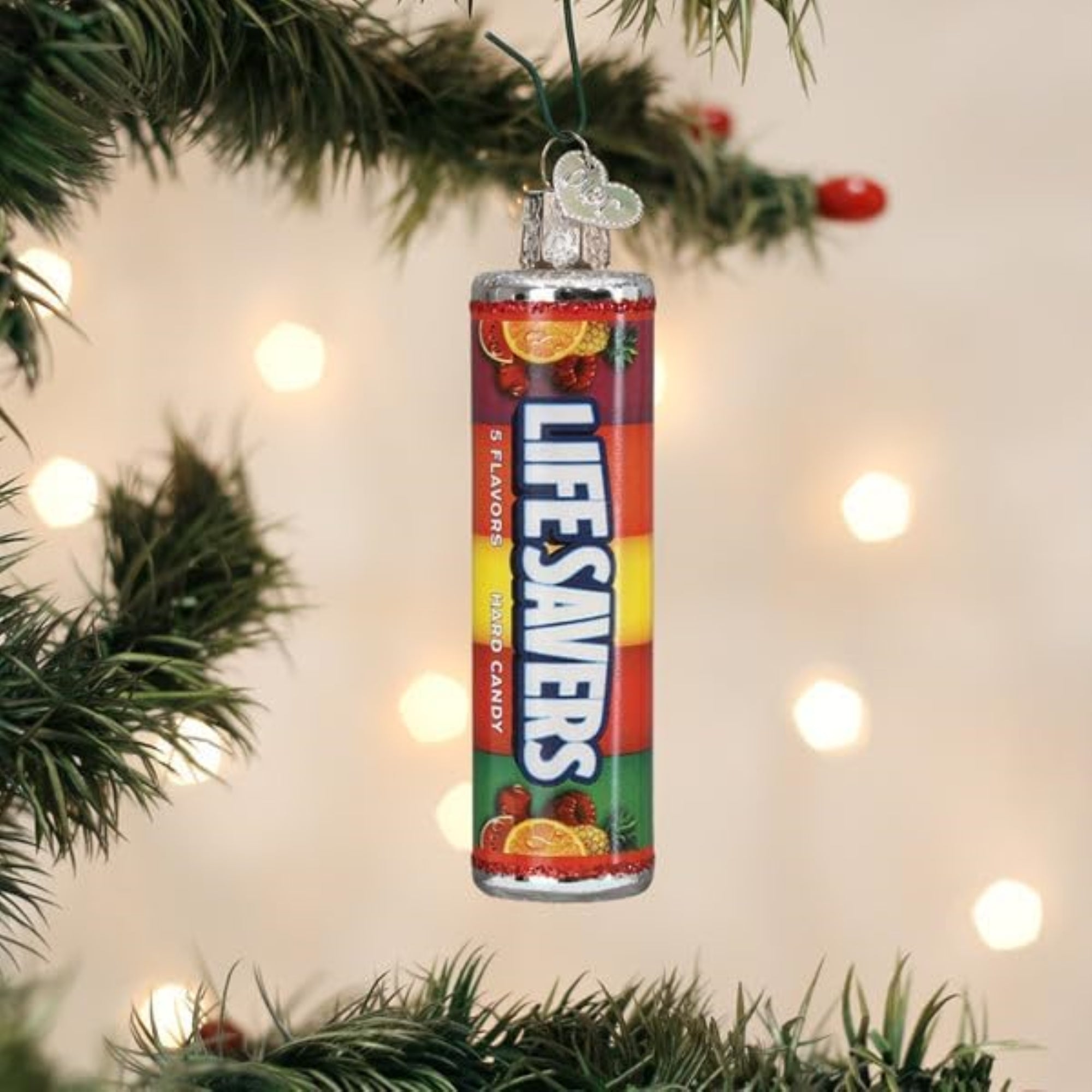 Old World Christmas Blown Glass Ornament for Christmas Tree, Lifesavers (with OWC Gift Box)