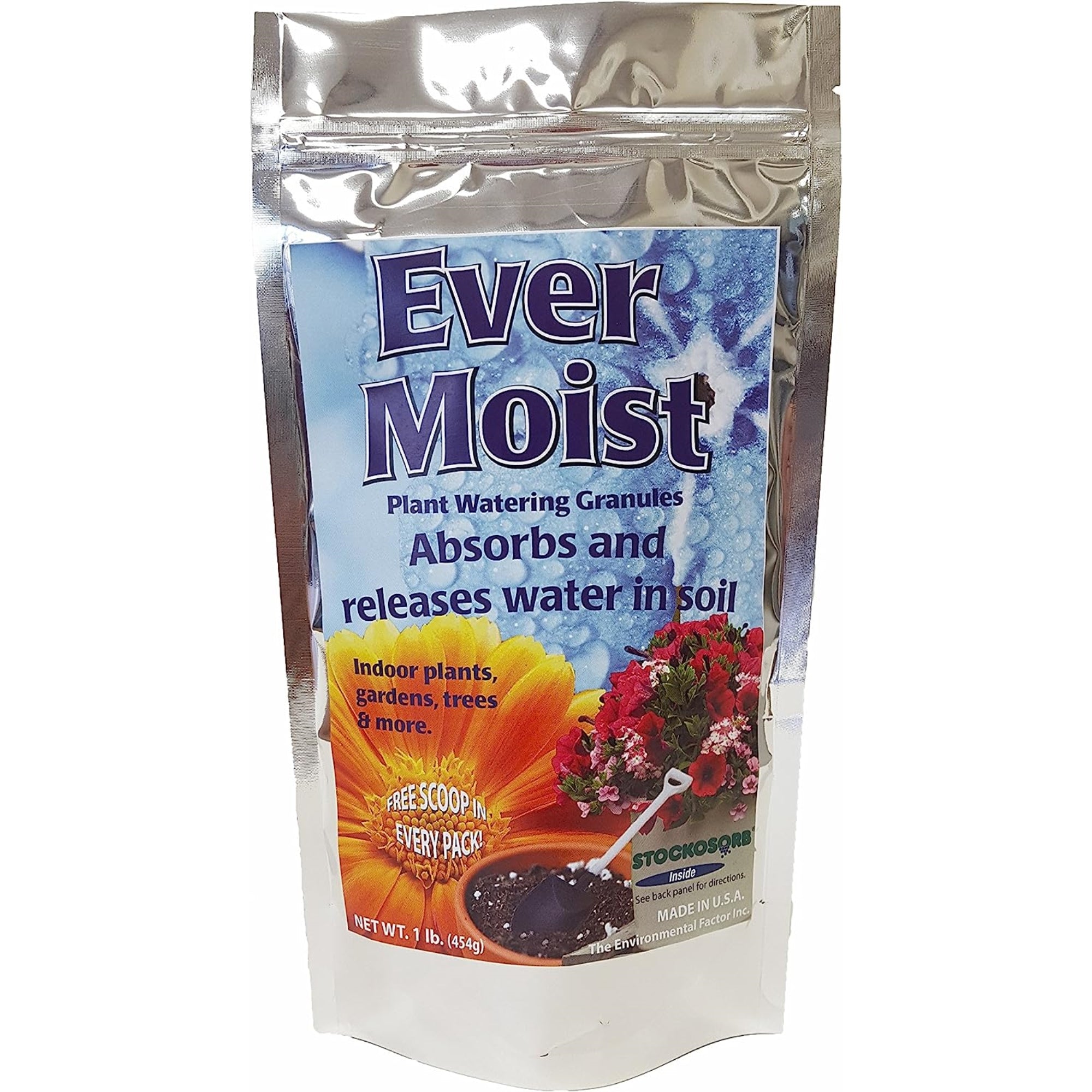 Ever Moist Plant Watering Granules, Absorbs and Releases Water in Soil, for Indoor or Outdoor Plantings, 1.5lb