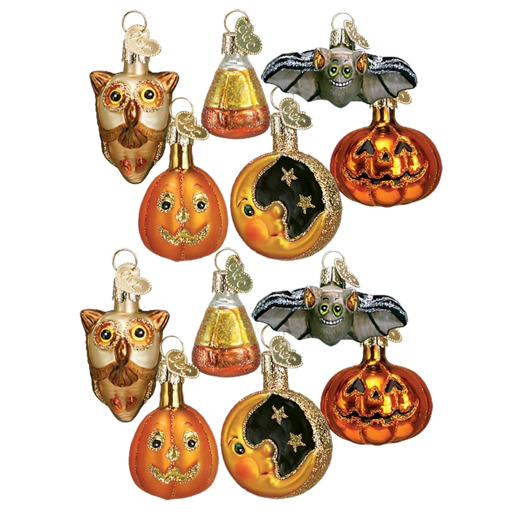 Old World Christmas-Miniature Halloween Set Glass Blown Ornaments, Set of 12