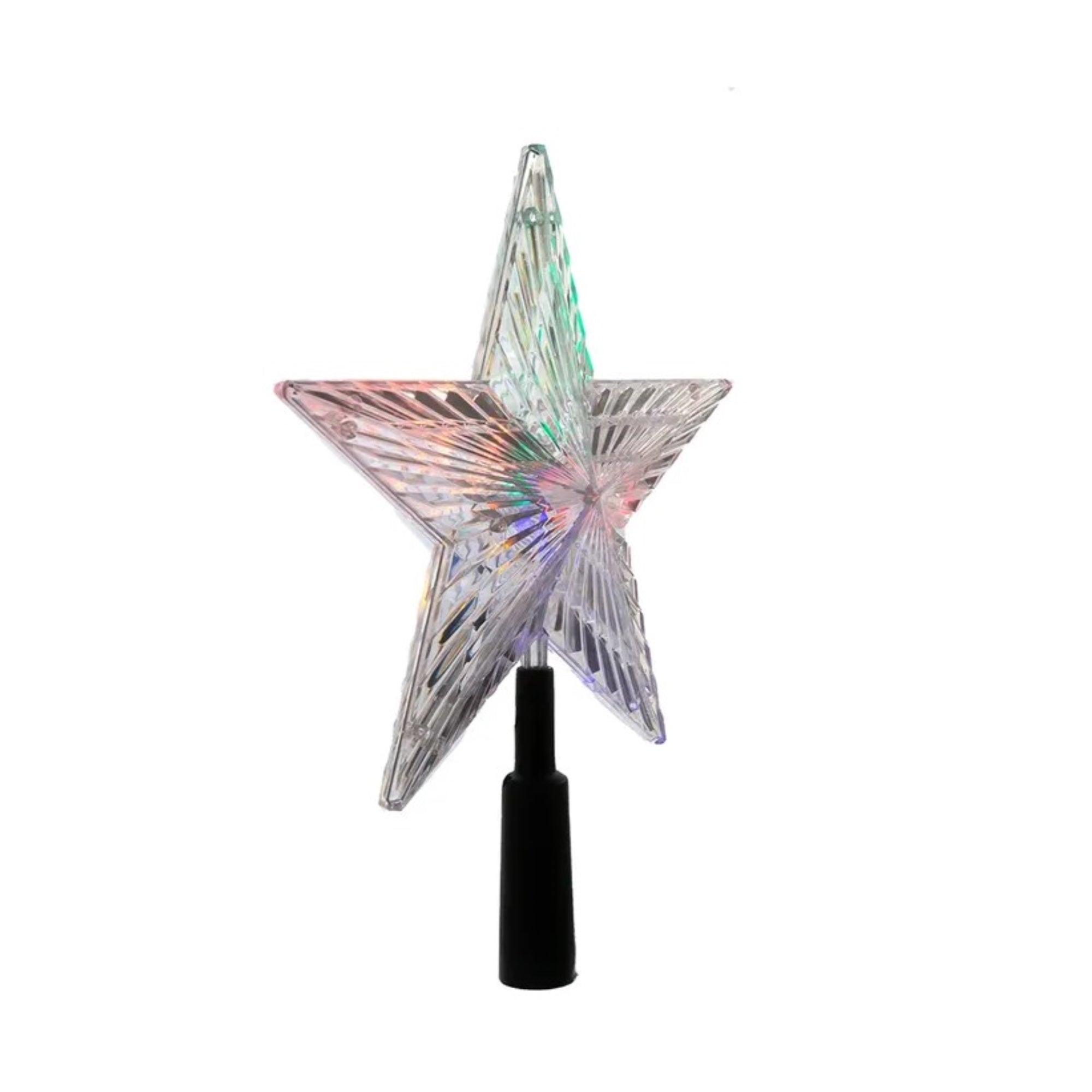 Kurt Adler LED Color-Changing Light Star Christmas Treetop, 8.5in