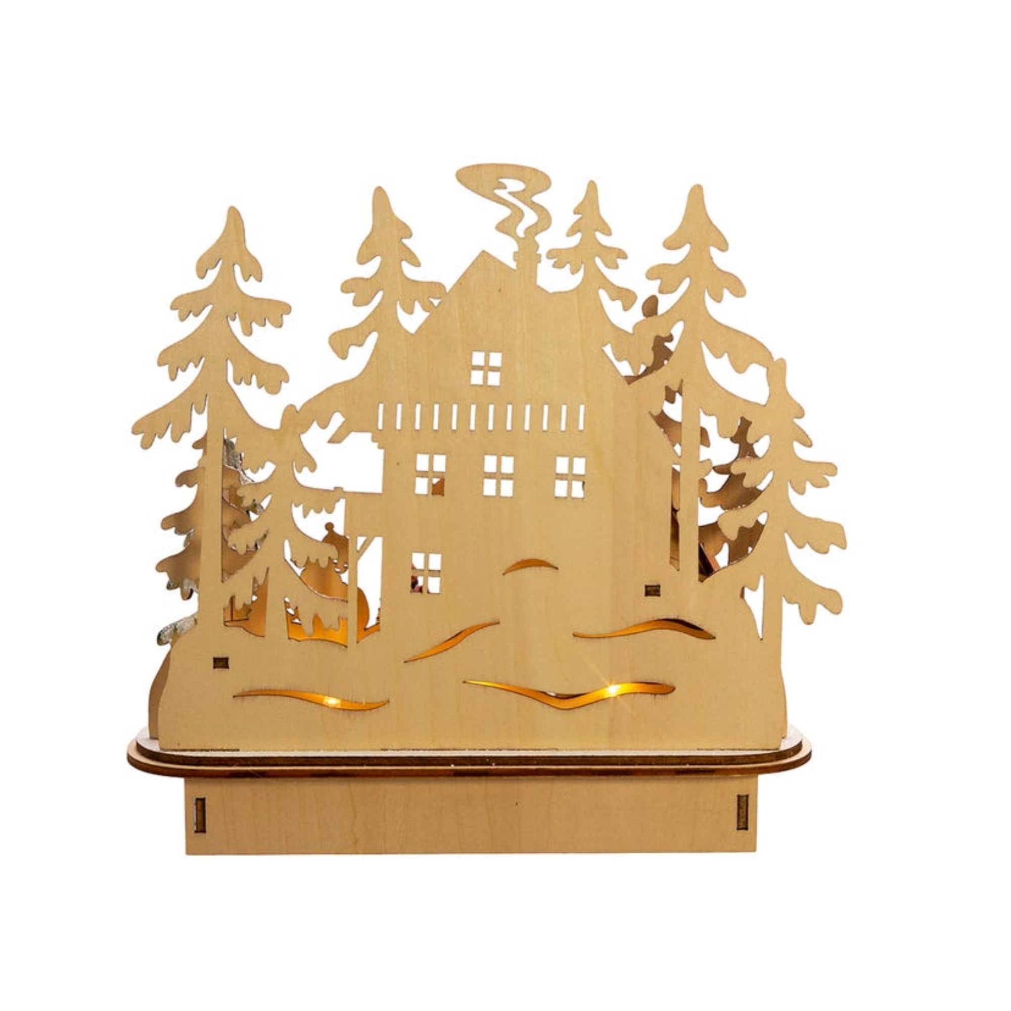 Kurt Adler Battery-Operated Light-Up LED Wooden Ski Resort Village