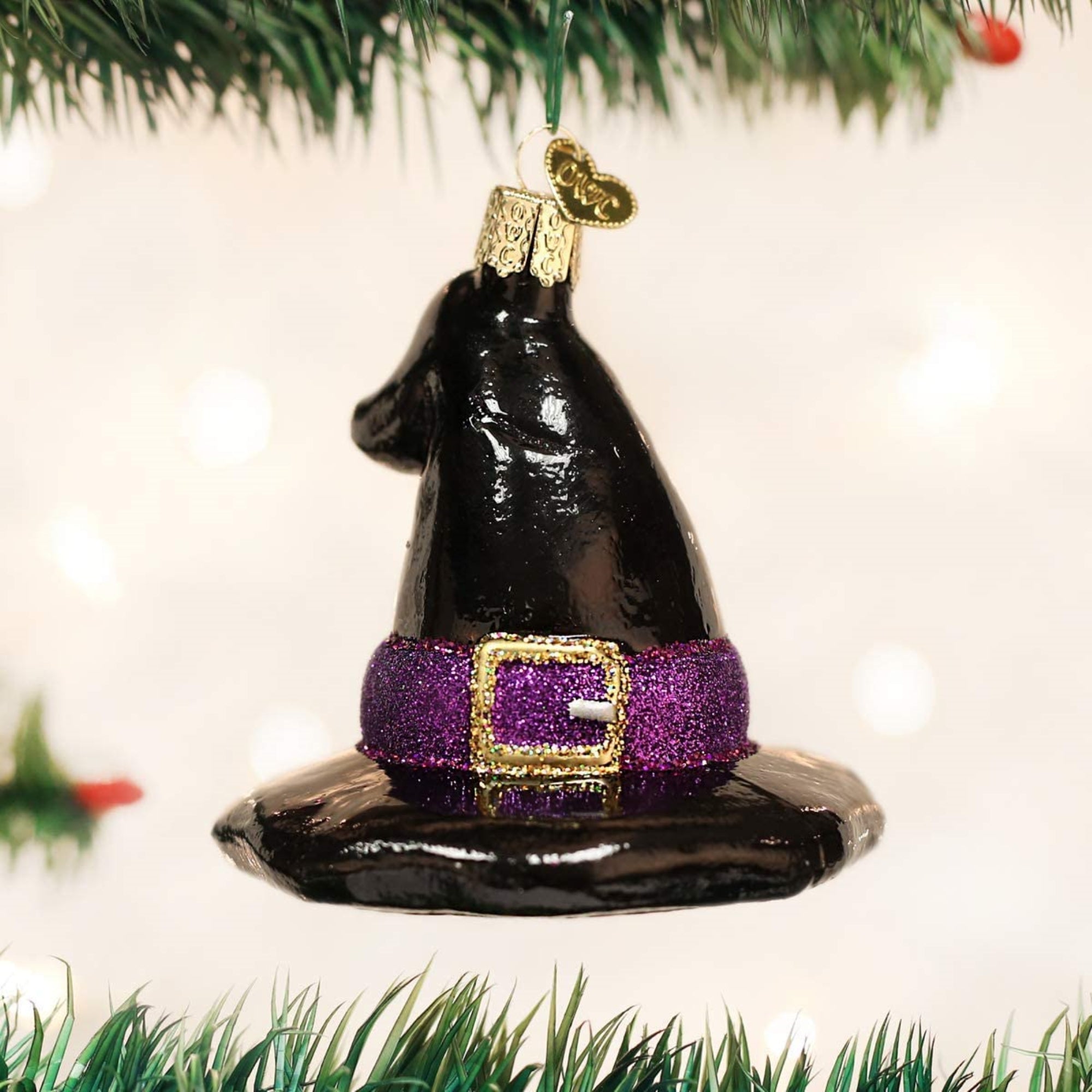 Old World Christmas 26078 Glass Blown Witch's Hat Ornament