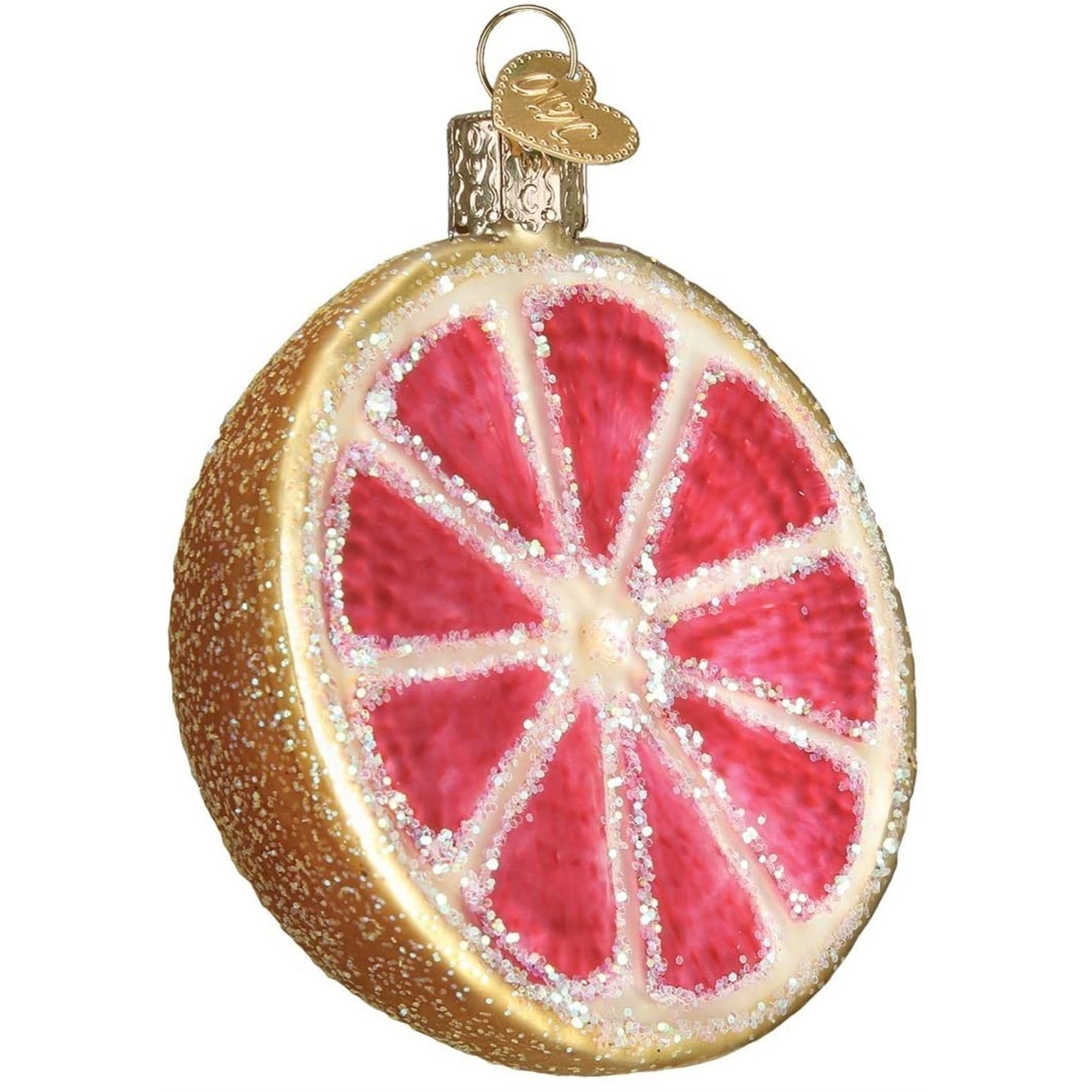 Old World Christmas Blown Glass Ornament for Christmas Tree, Grapefruit