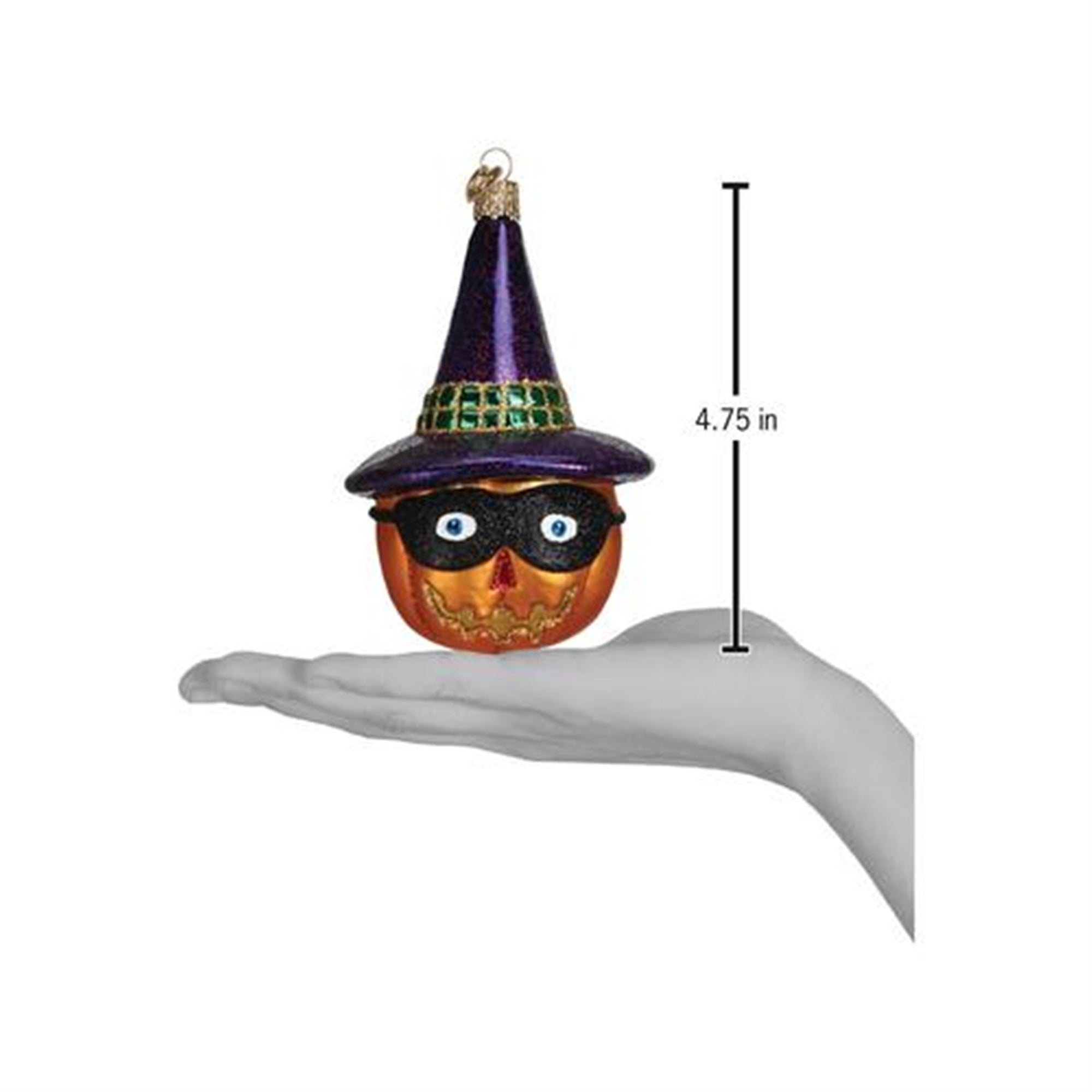 Old World Christmas Glass Blown Ornaments (#26063) Masked Jack O'Lantern, Assorted (2 Pack)