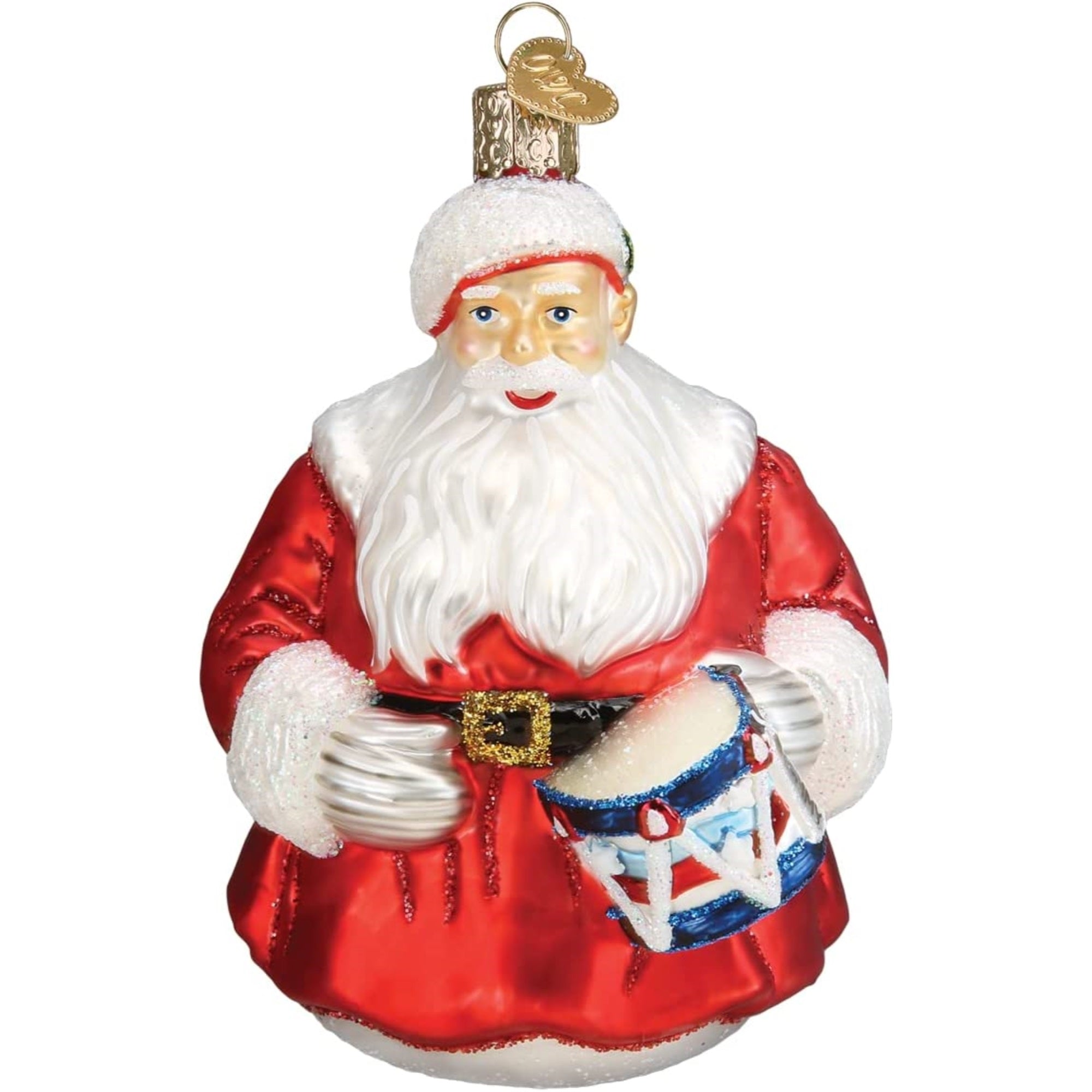 Old World Christmas Blown Glass Ornament for Christmas Tree, Norman Rockwell Iconic Santa