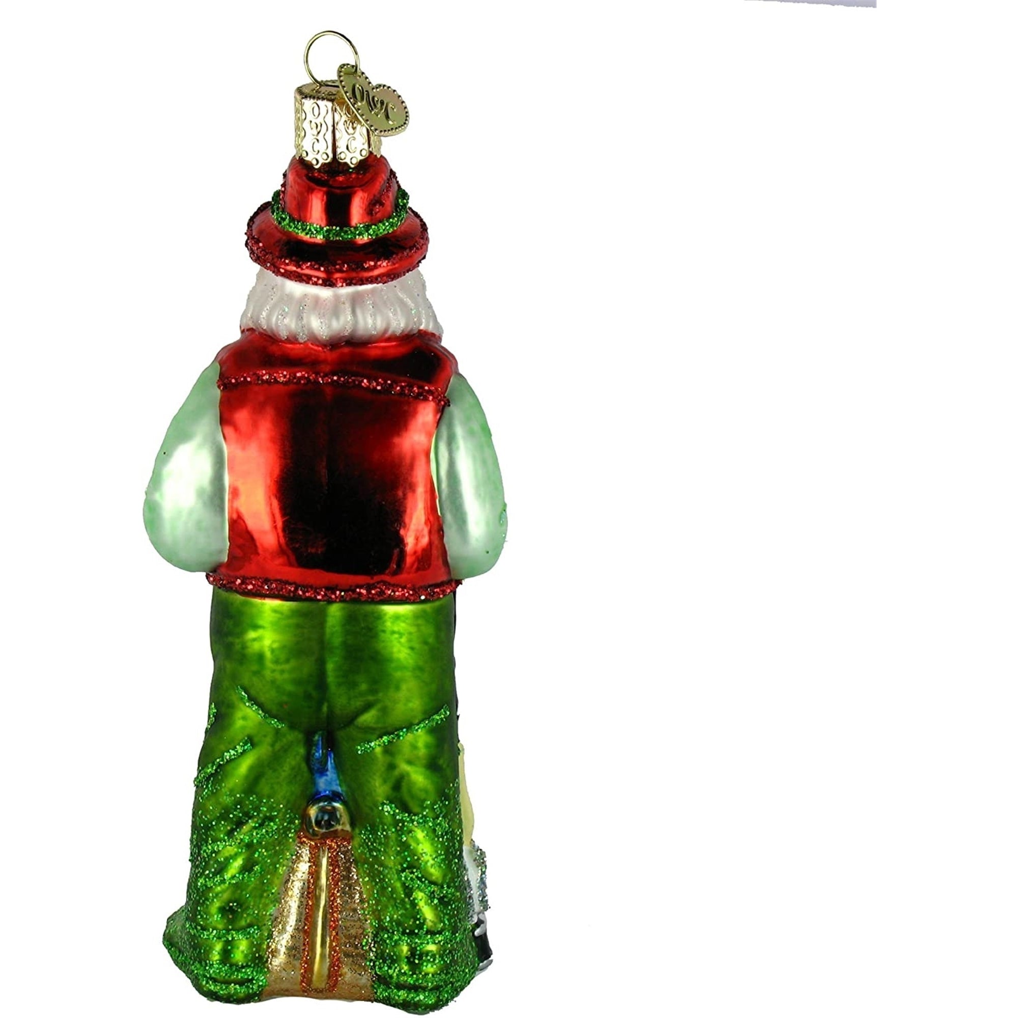 Old World Christmas Blown Glass Ornament for Christmas Tree, Fly Fishing Santa