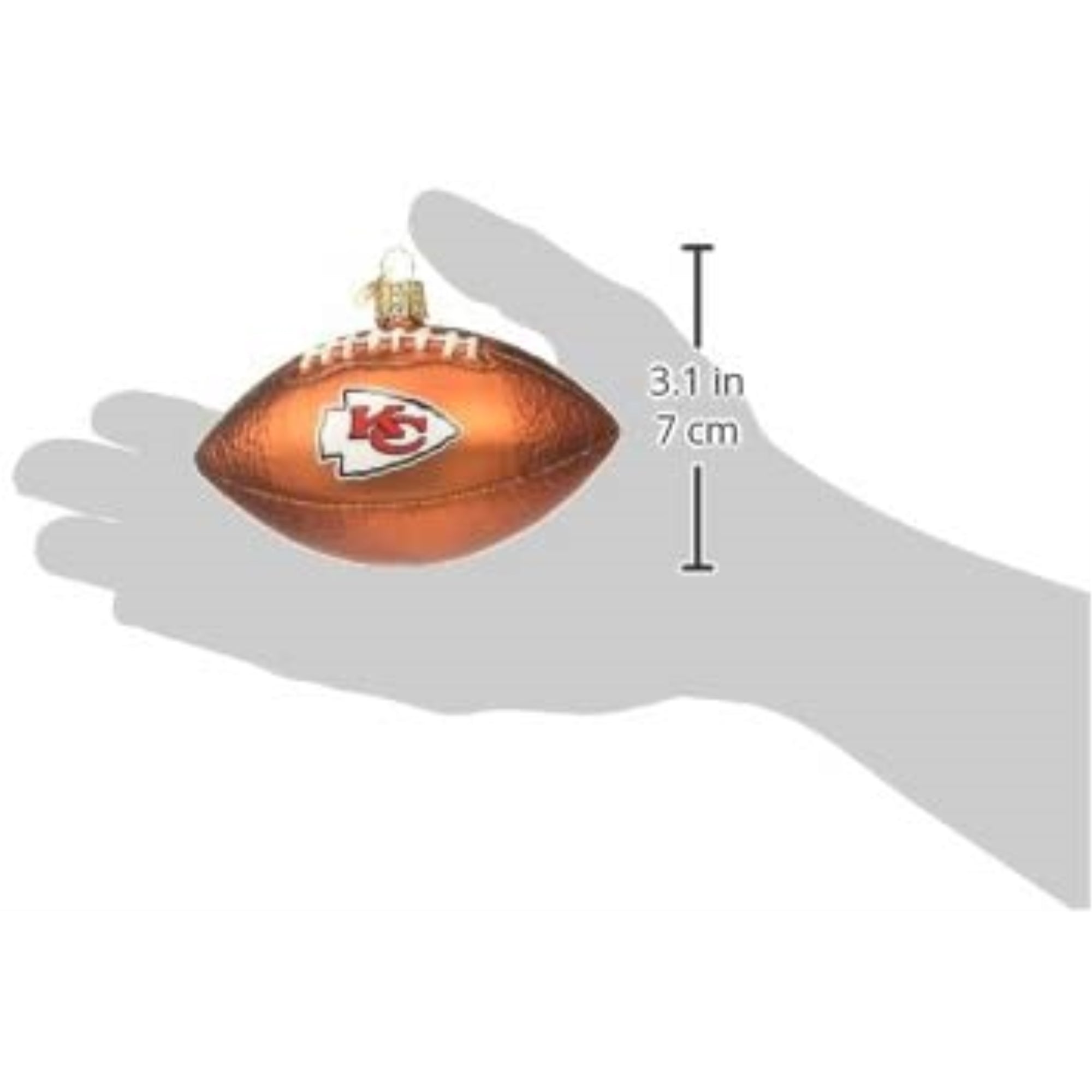 Old World Christmas Blown Glass Ornament for Christmas Tree, Kansas City Chiefs Football