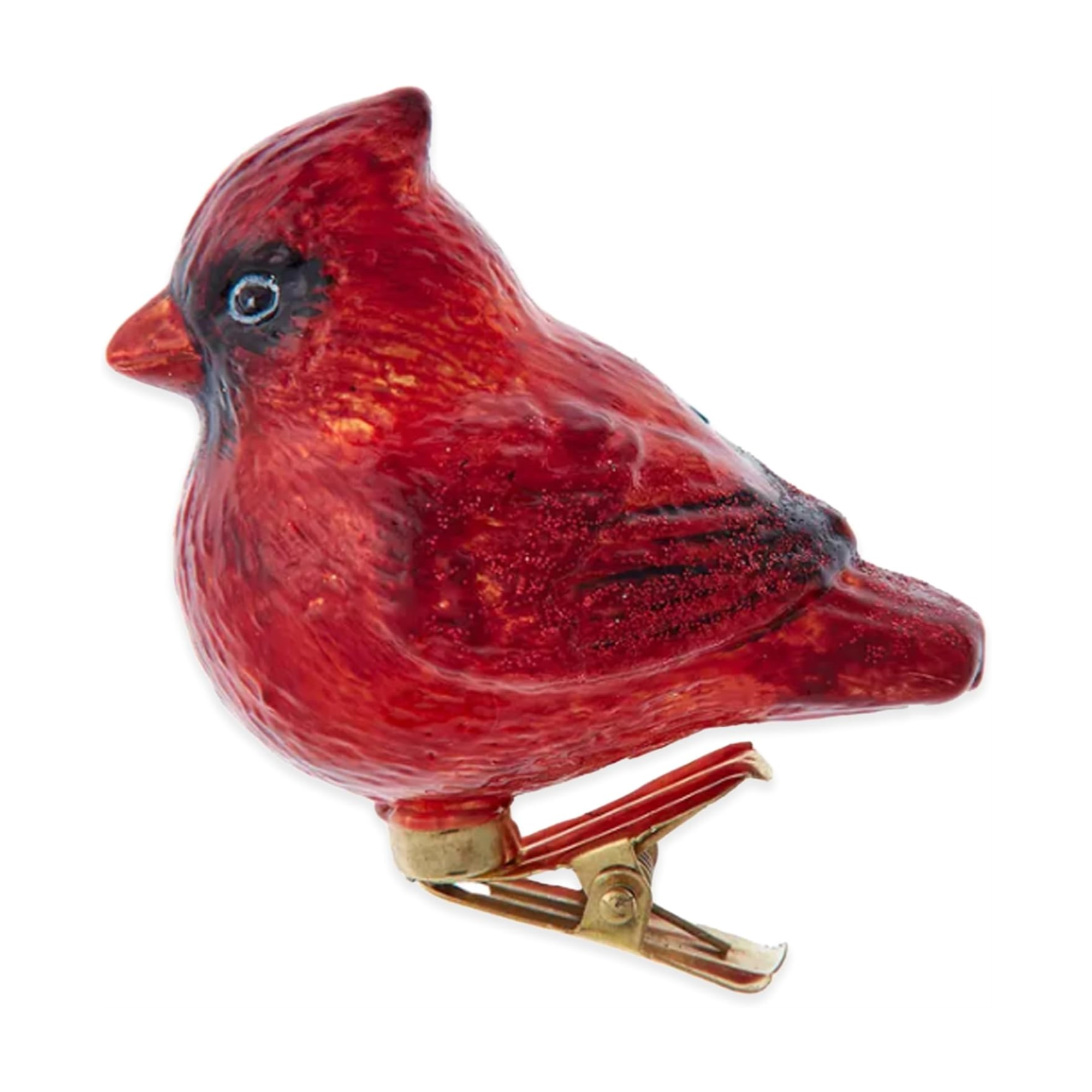 Kurt Adler Noble Gems Glass Clip-On Christmas Ornament, Cardinal