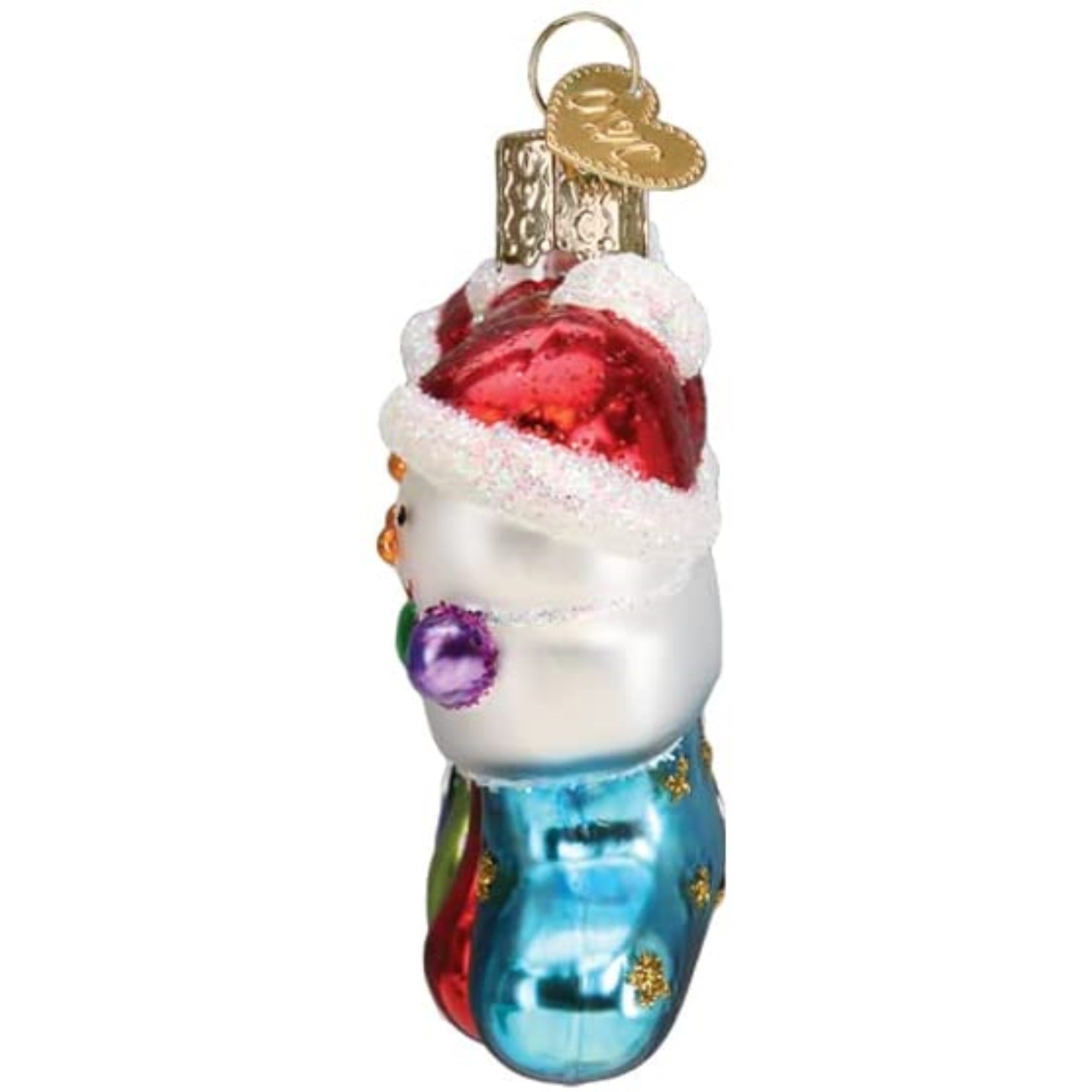 Old World Christmas Blown Glass Ornament for Christmas Tree, Snow Family of 4