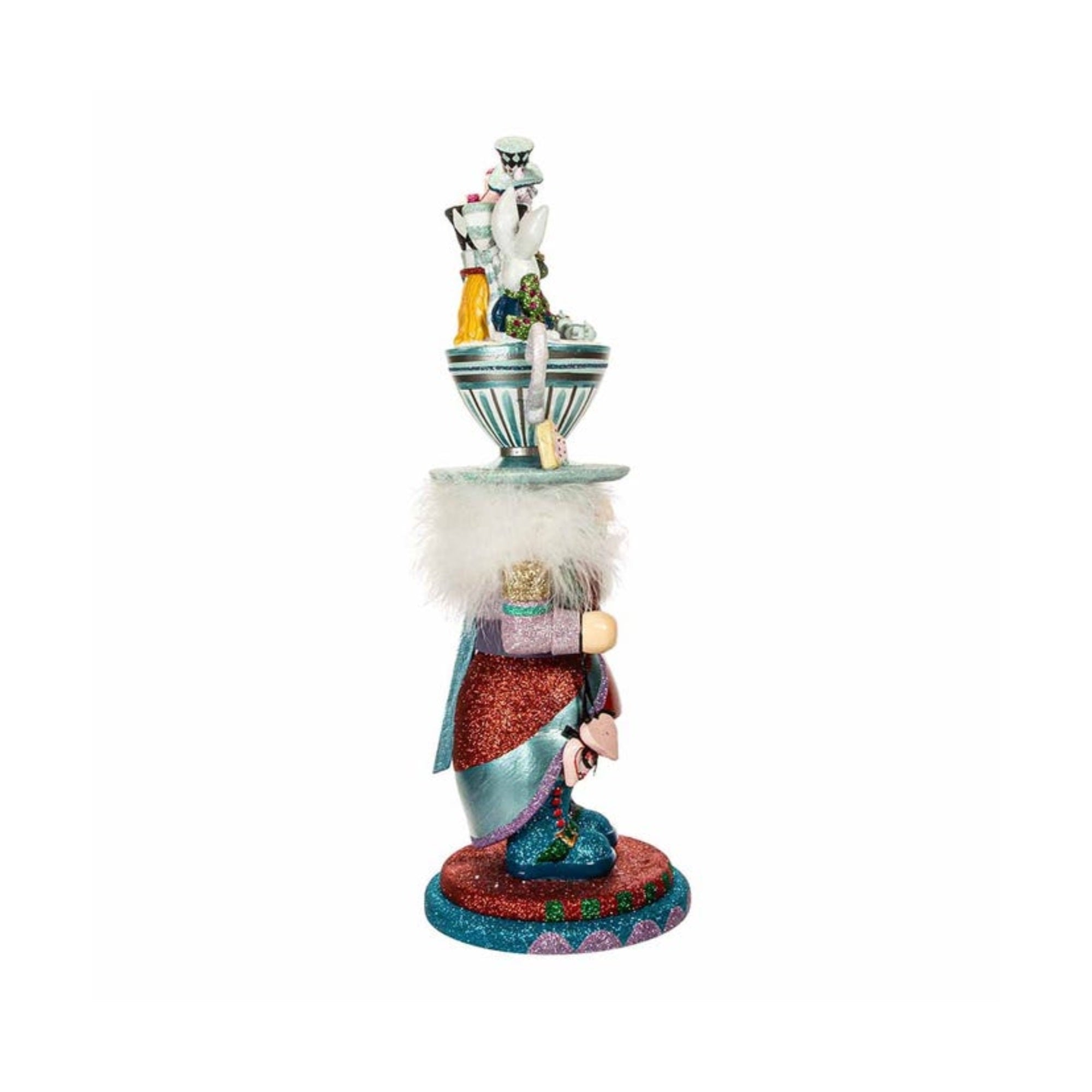 Kurt Adler Hollywood Alice Teacup Hat Nutcracker, 18"