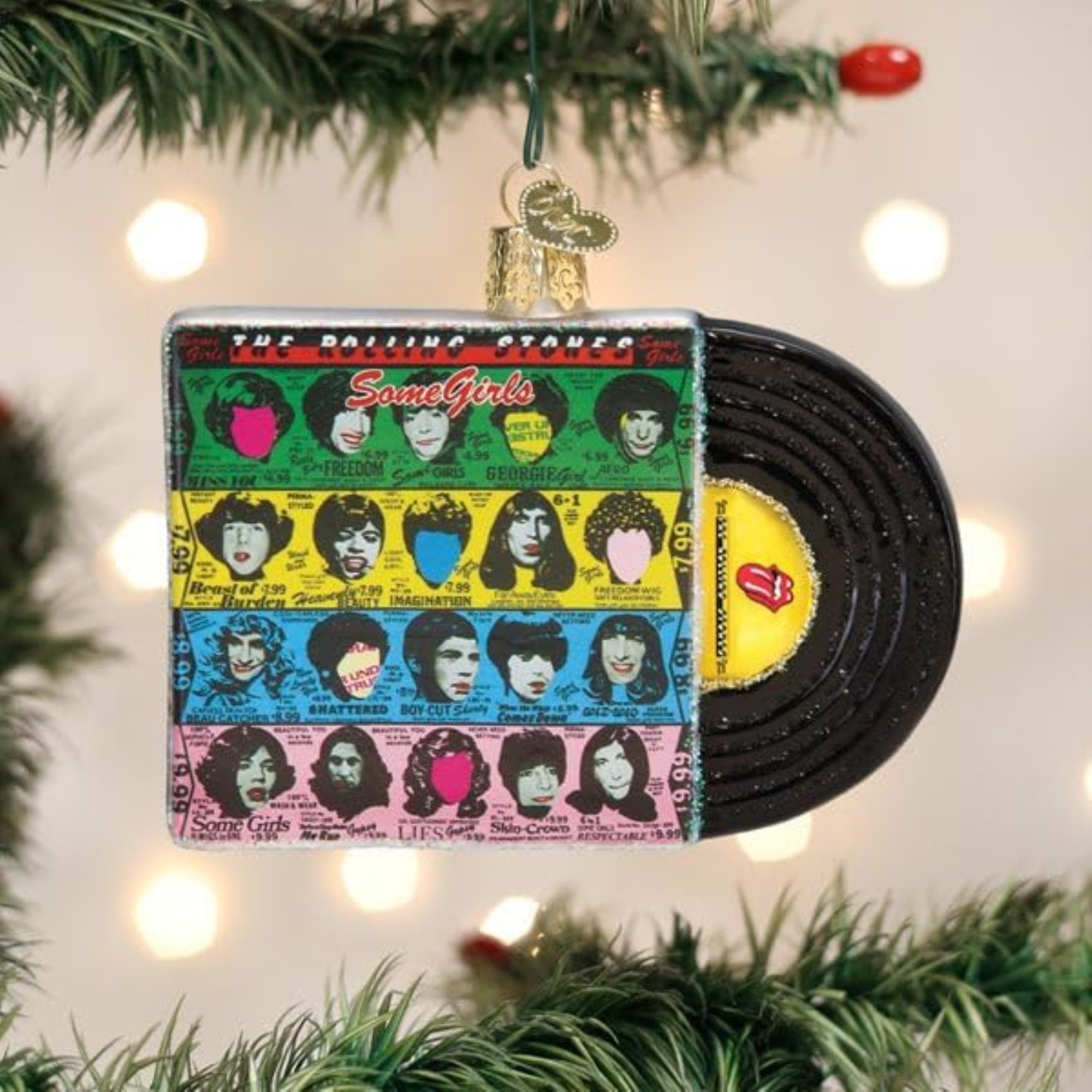 Old World Christmas Blown Glass Ornament for Christmas Tree, Some Girls Album Cover (with OWC Gift Box)