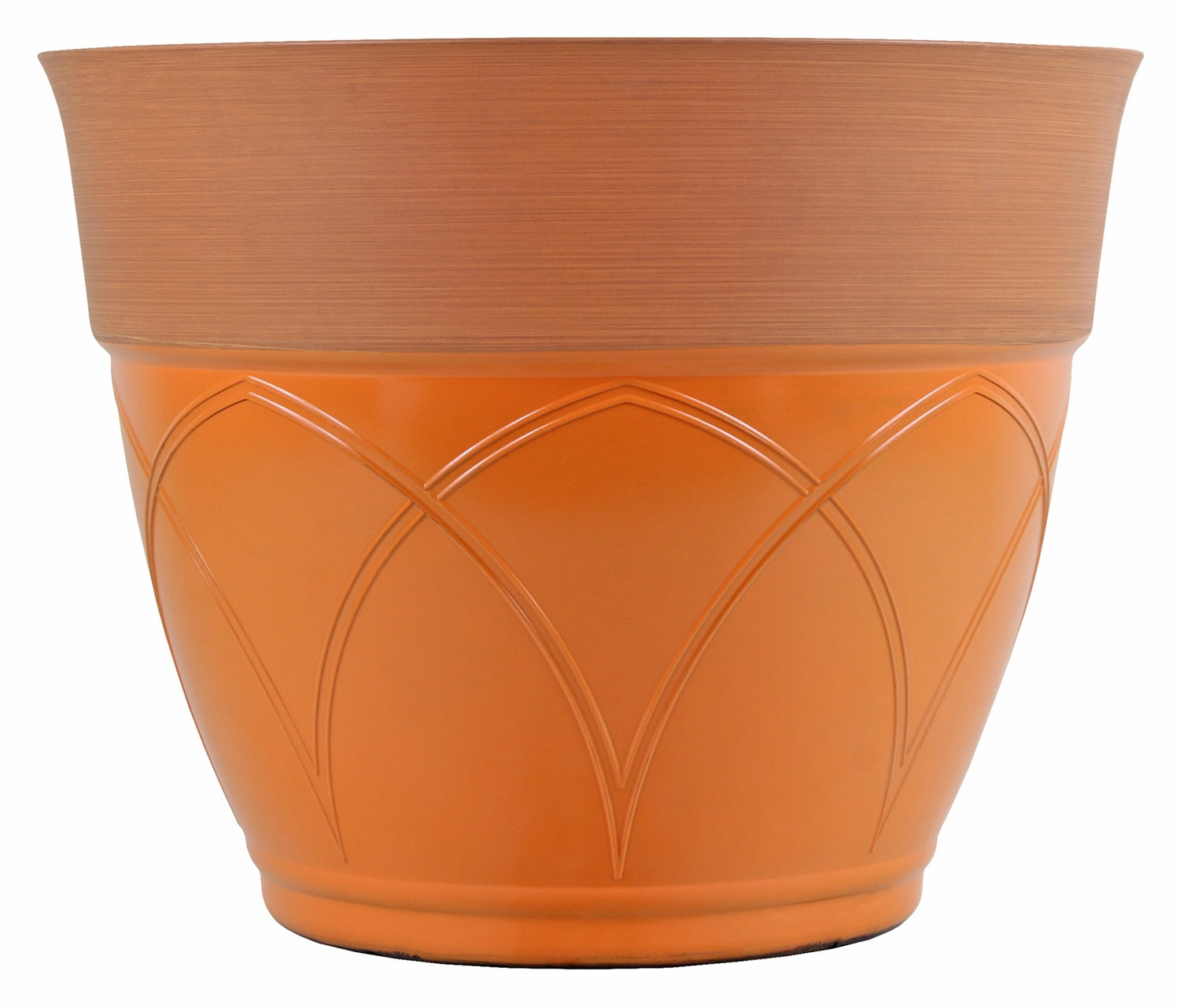 Garden Elements Colored Rim Large Plastic Planter, 15"