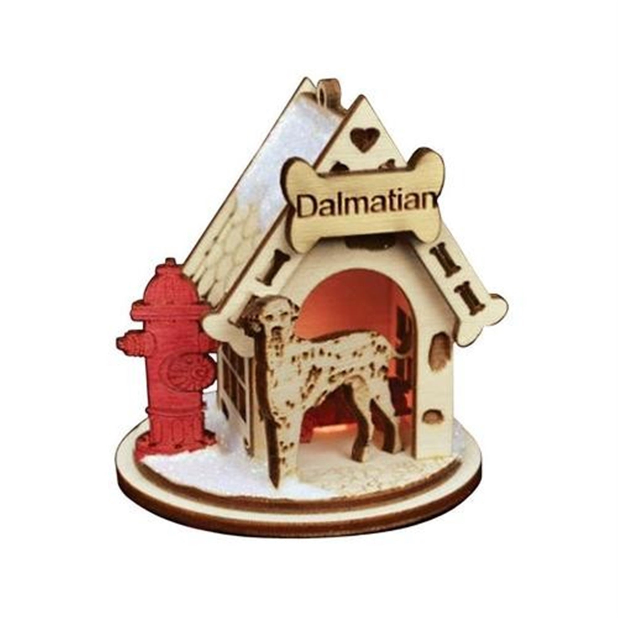 Old World Christmas K-9 Cottage Wooden Doghouse Ornament for Christmas Tree, Dalmatian