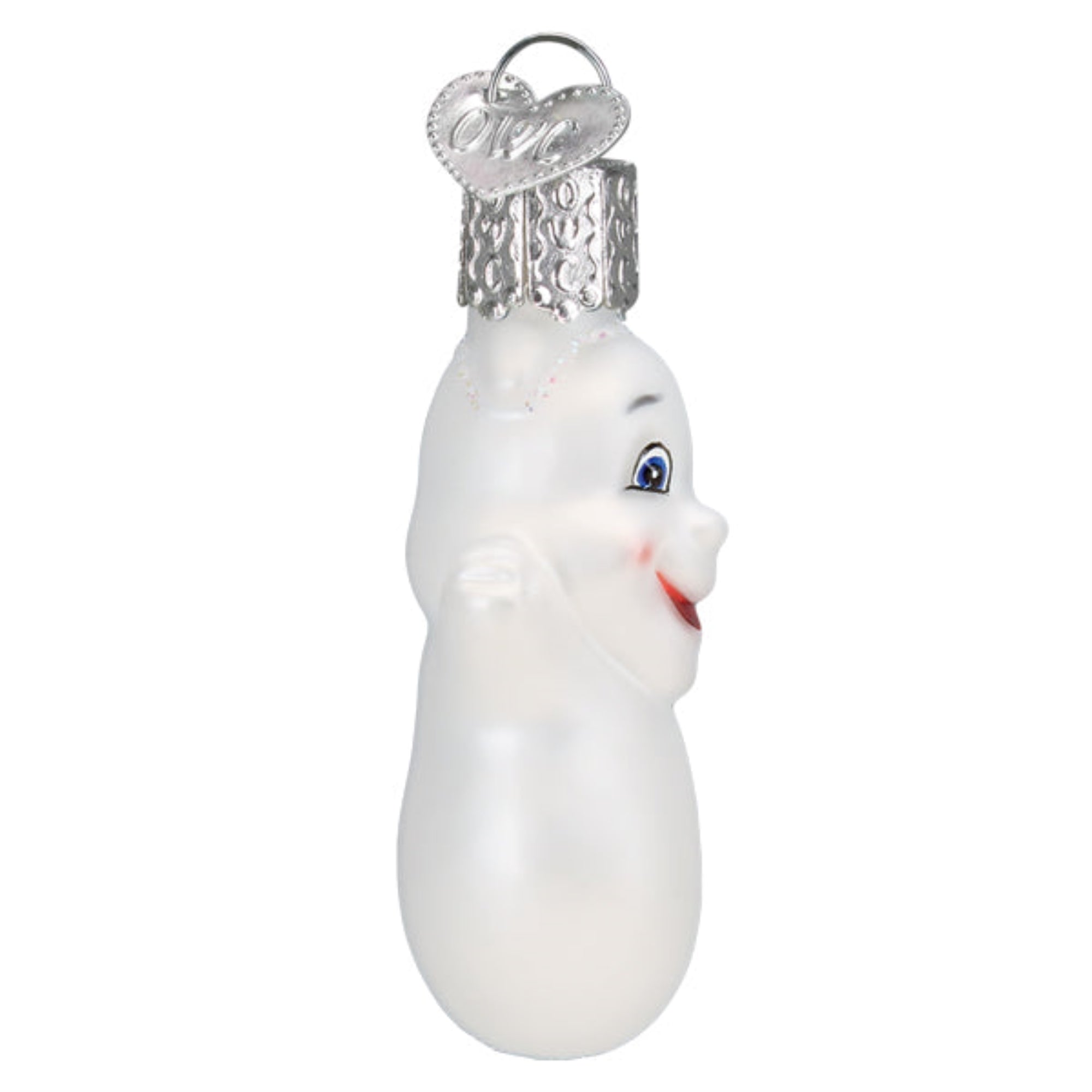 Old World Christmas Blown Glass Hanging Ornament for Halloween, Mini Ghost (with OWC Gift Box)