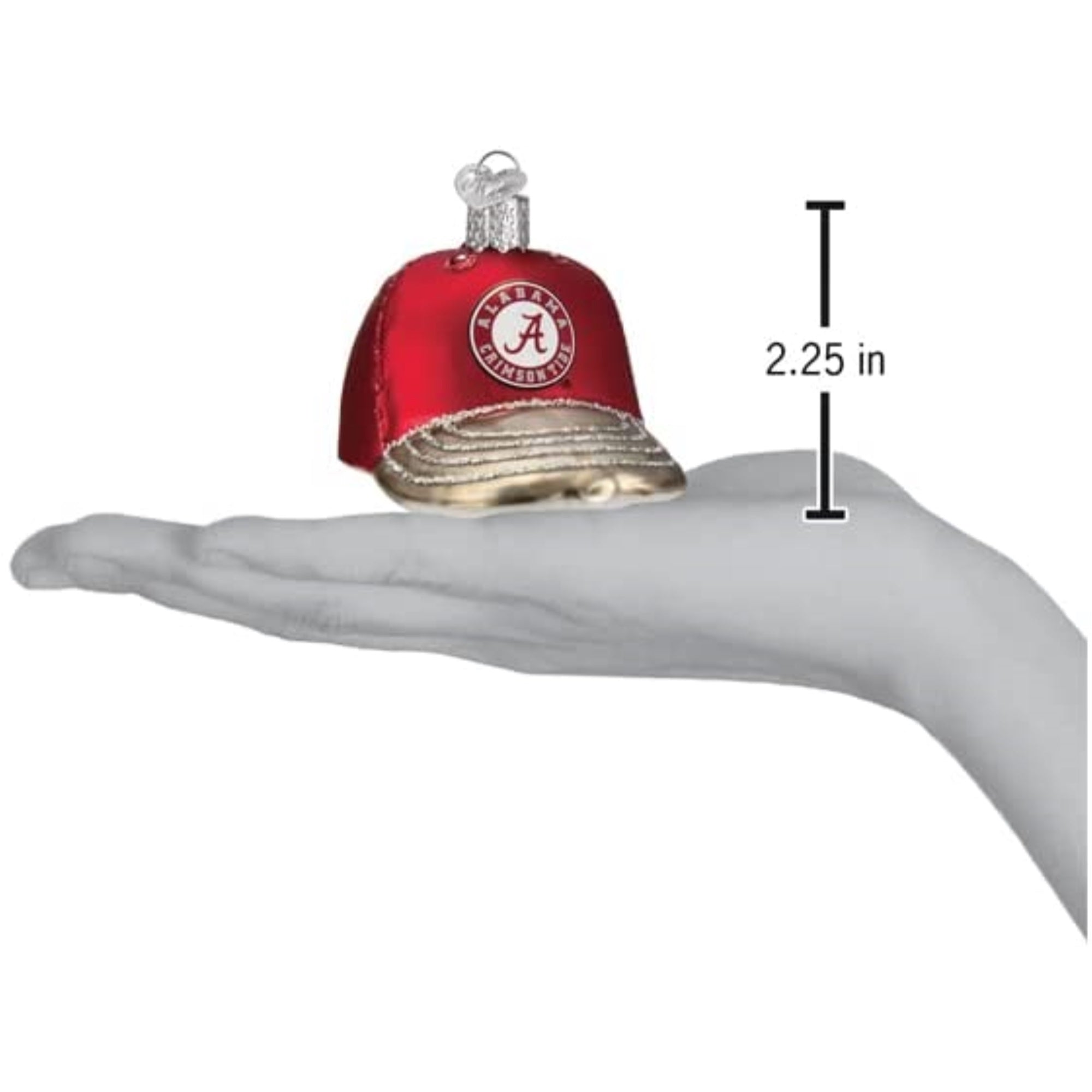 Old World Christmas Blown Glass Ornament for Christmas Tree, Alabama Baseball Cap