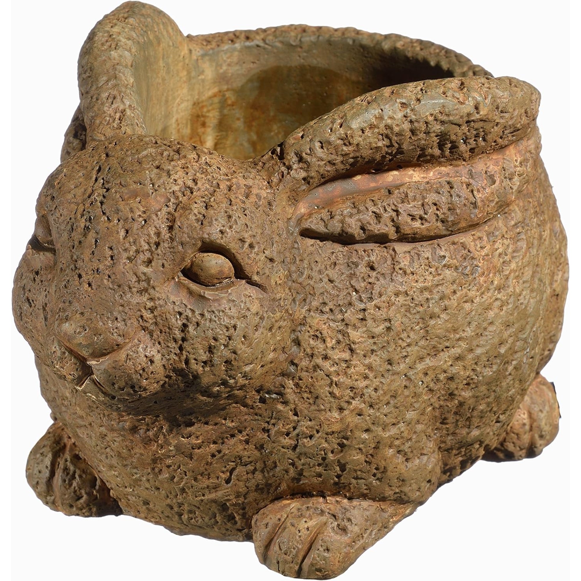 Classic Home and Garden Cement Buddies Indoor/Outdoor Planter with Drainage Hole, Rabbit