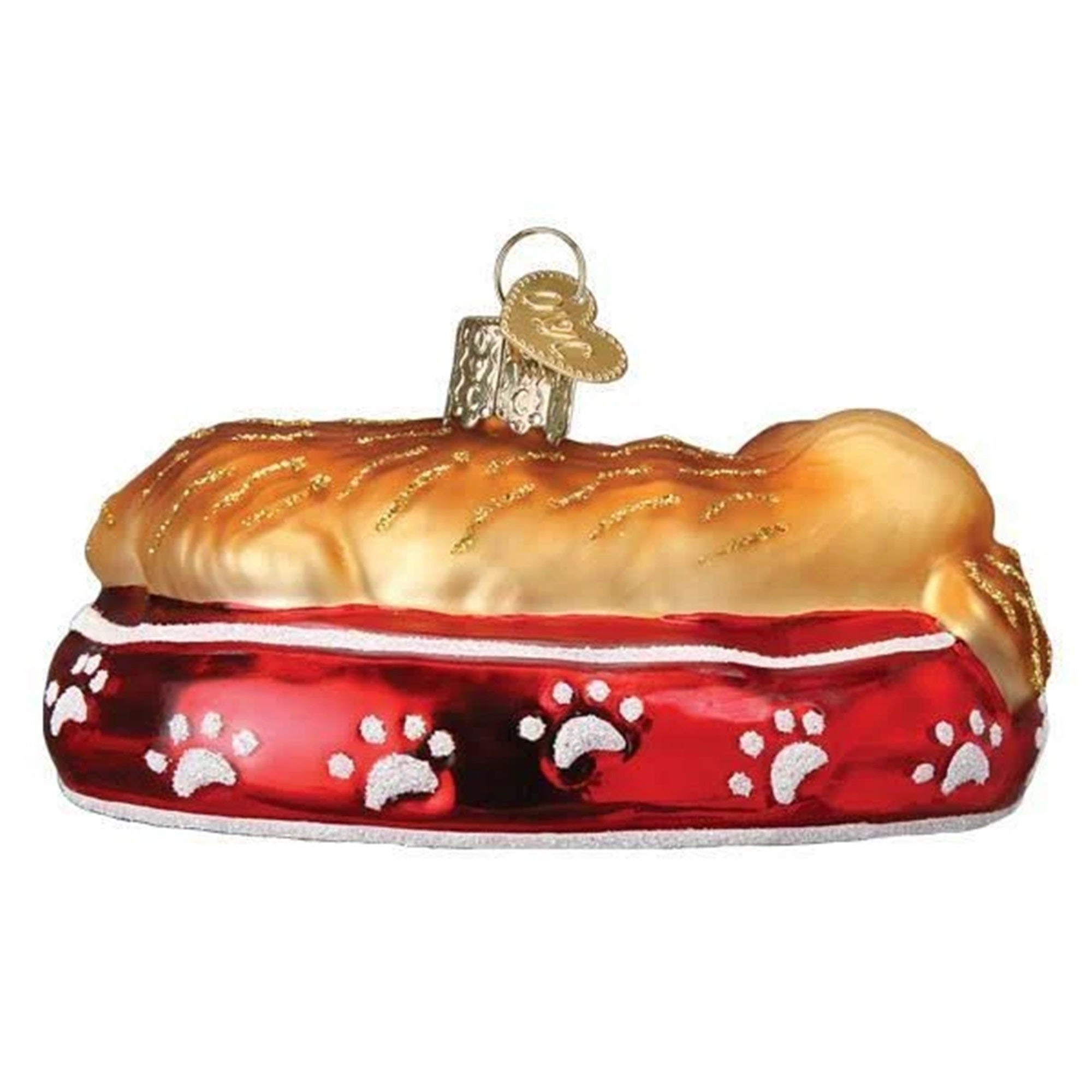 Old World Christmas Blown Glass Ornament for Christmas Tree, Sleepy Golden Retriever