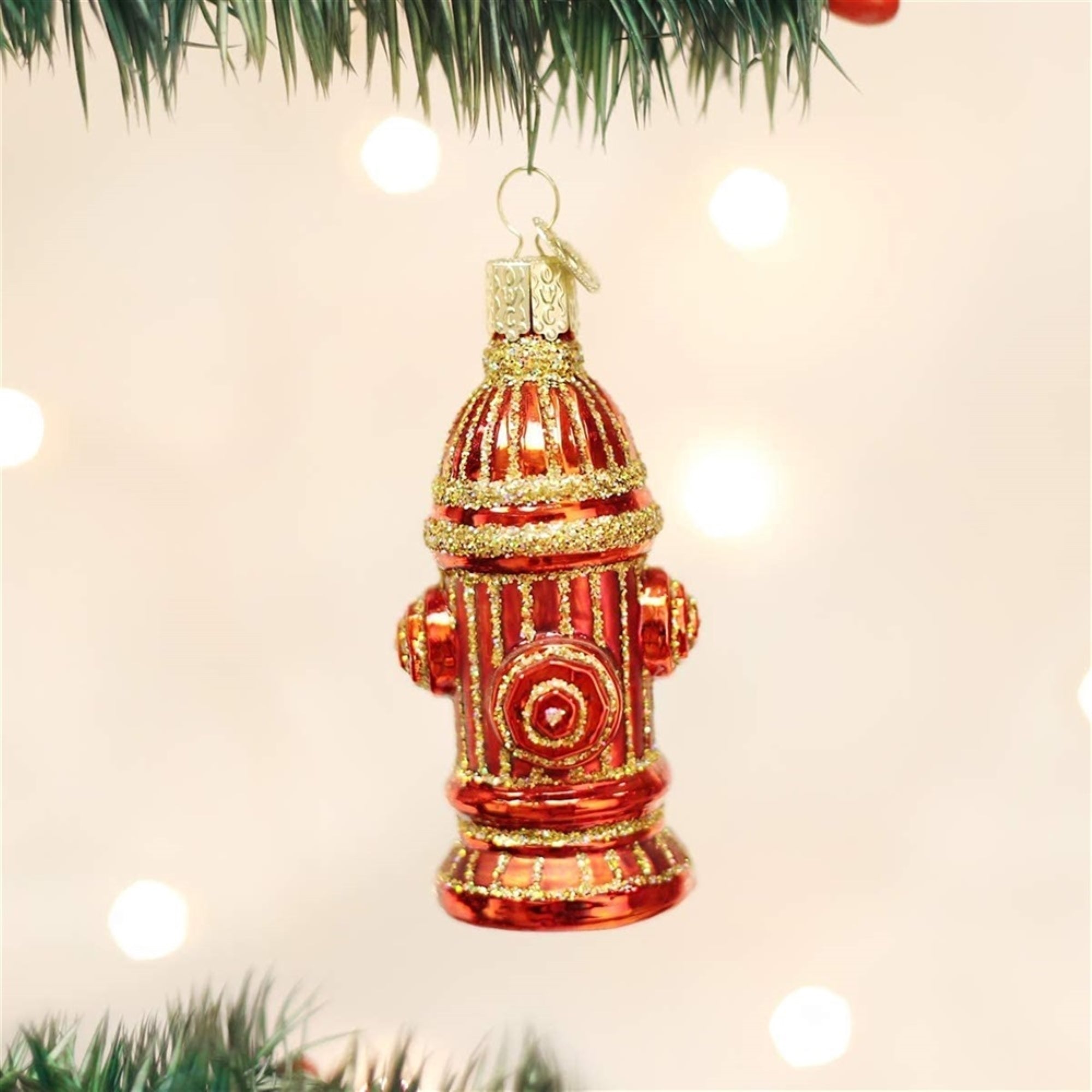 Old World Christmas Blown Glass Ornament for Christmas Tree, Fire Hydrant