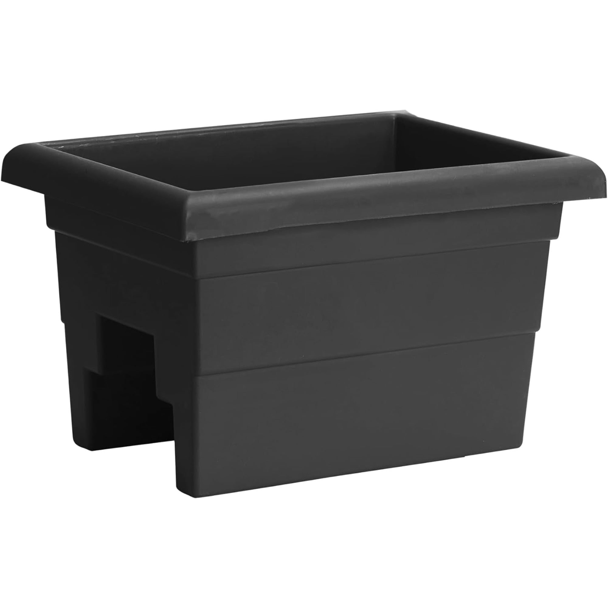 Novelty Countryside Weather Resistant Rail Planter, Black, 16"