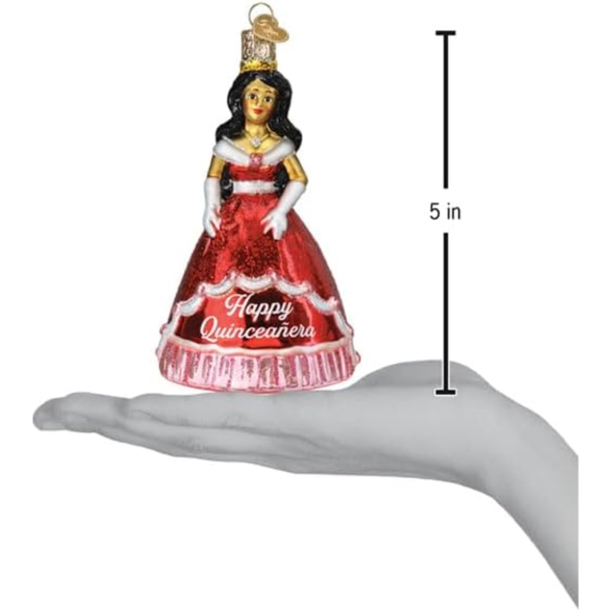 Old World Christmas La Quinceañera Glass Blown Hanging Ornament (with OWC Gift Box)