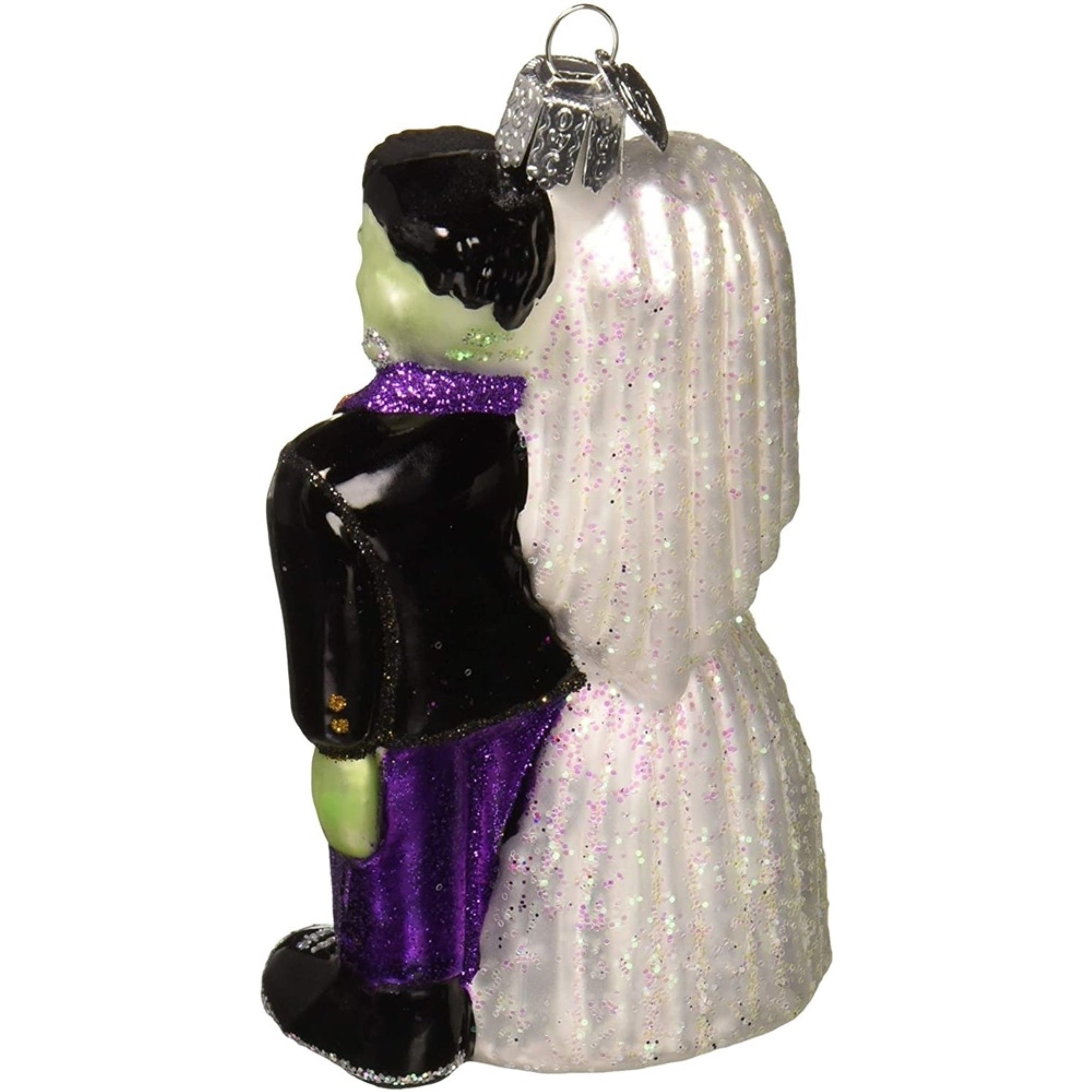 Old World Christmas Glass Blown Frankenstein and Bride Ornament