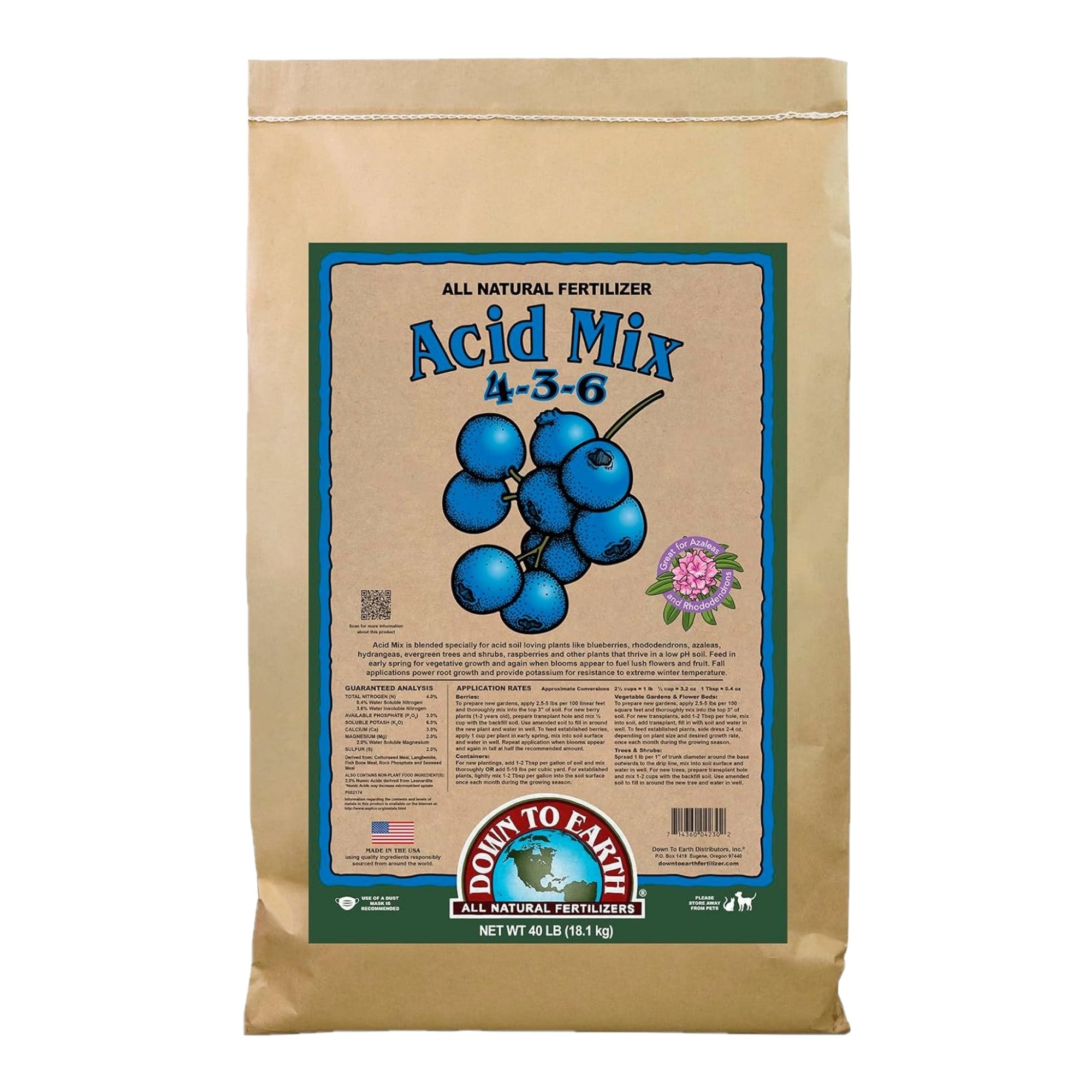 Down To Earth All Natural Acid Mix Blended Fertilizers 4-3-6