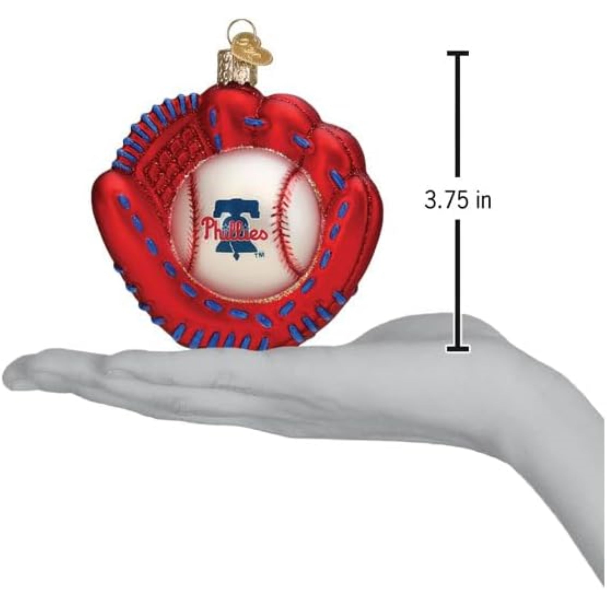 Old World Christmas Blown Glass Ornament for Christmas Tree, Philadelphia Phillies Baseball Mitt