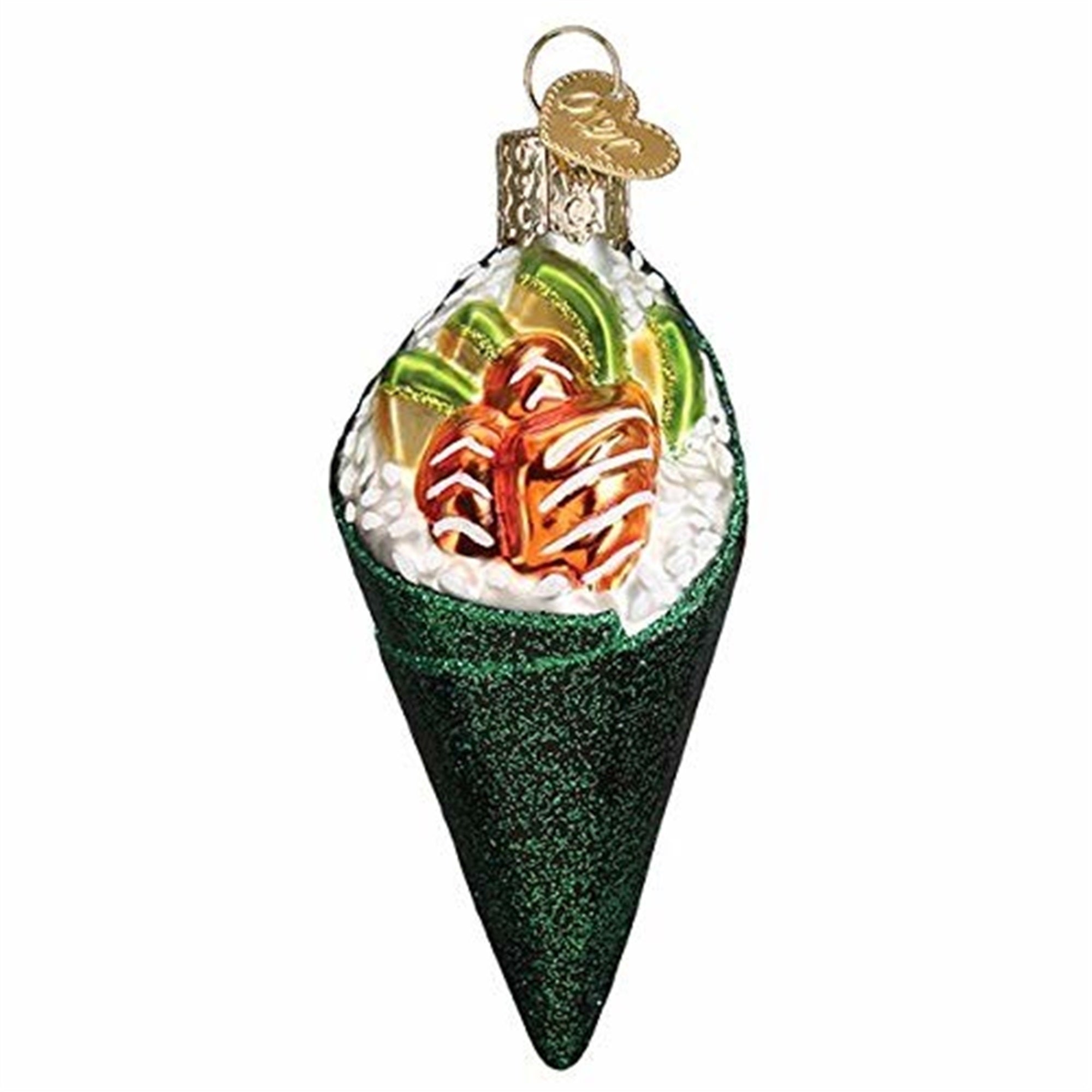 Old World Christmas Blown Glass Ornament for Christmas Tree, Sushi Hand Roll