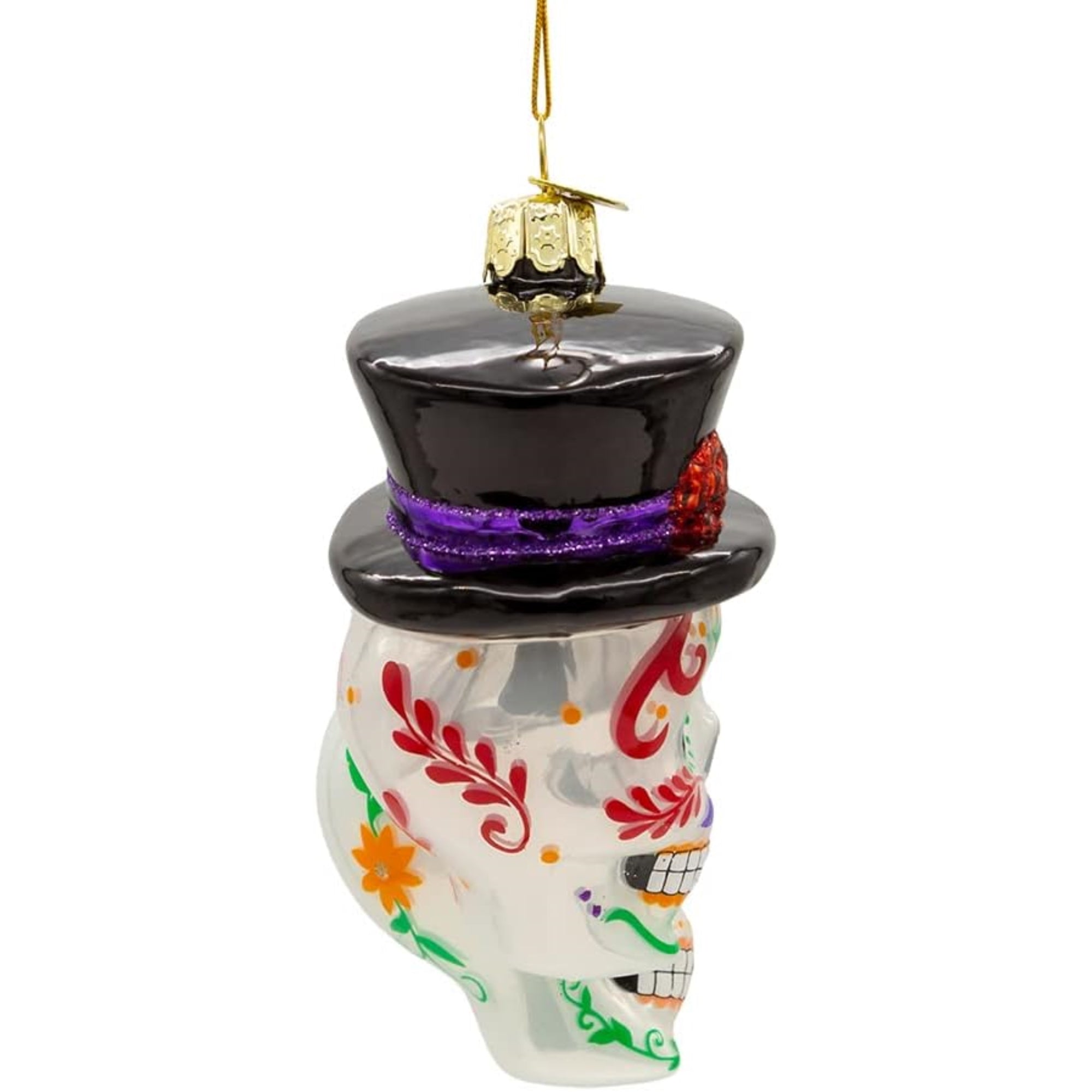 Kurt Adler Nobel Gems Collection Glass Christmas Ornament, Day of The Dead Couple