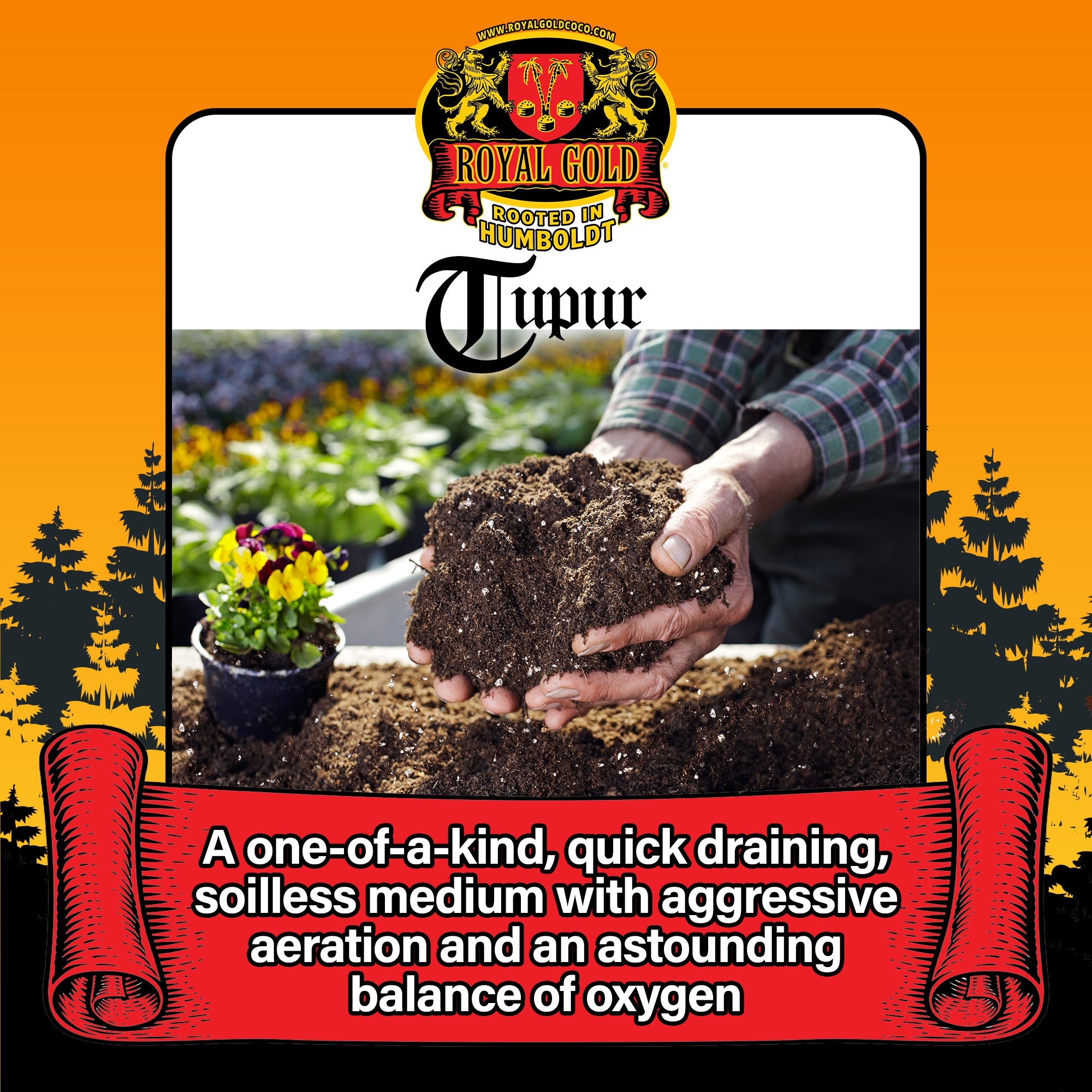 Royal Gold Organic Tupur Mix Soilless Growing Medium for Plant Feeding, 1.76 CF