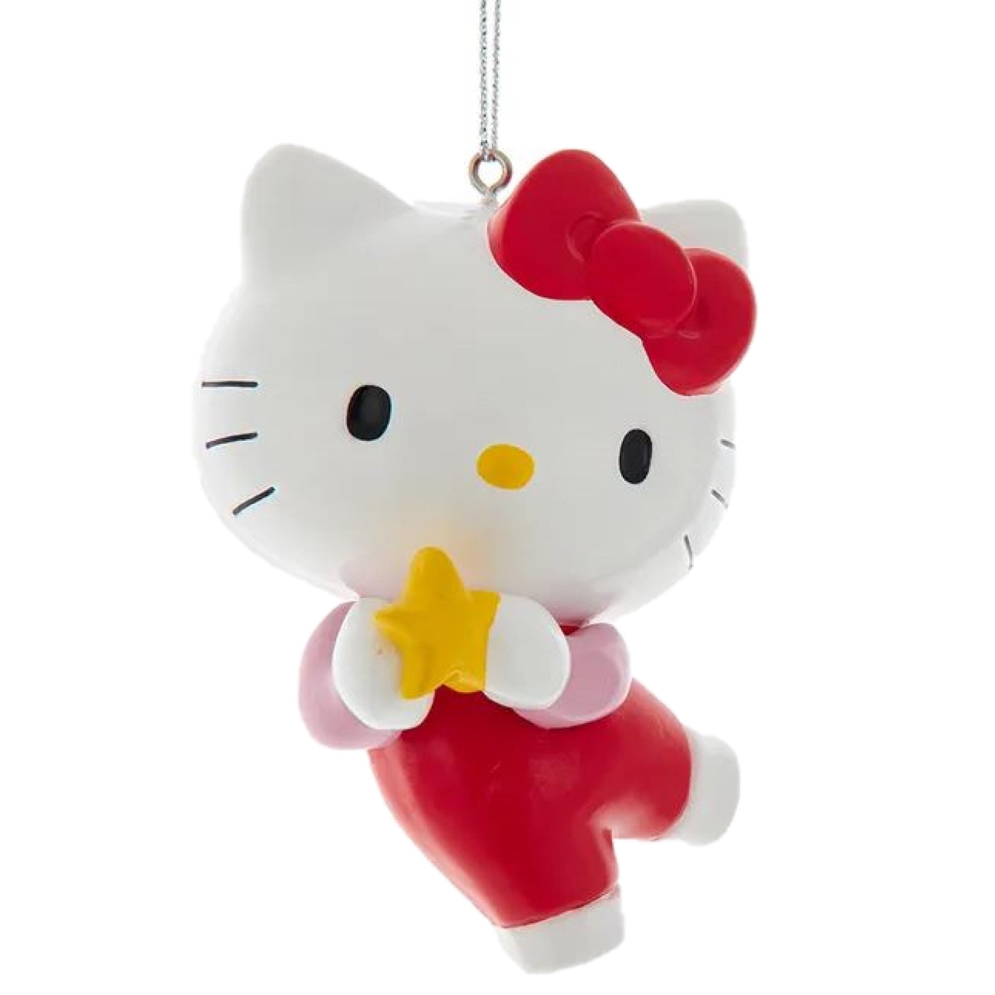 Kurt Adler Plastic Christmas Ornament, Hello Kitty with Star, 3.5in