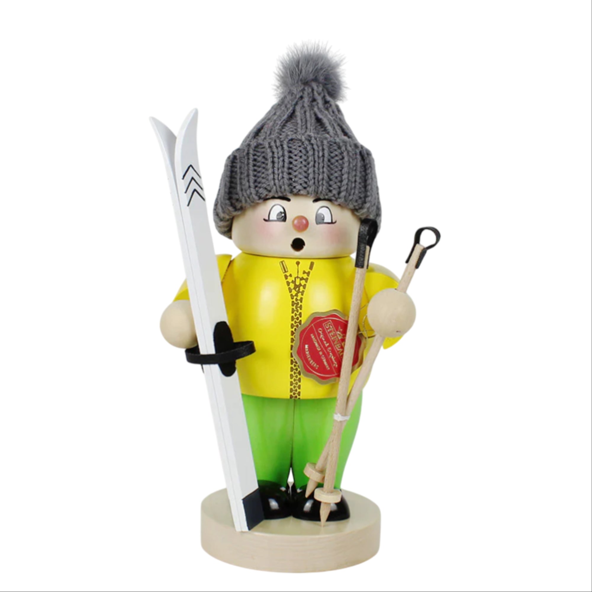 Steinbach Wooden Big Smoker Ski Boy Nutcracker, 10in