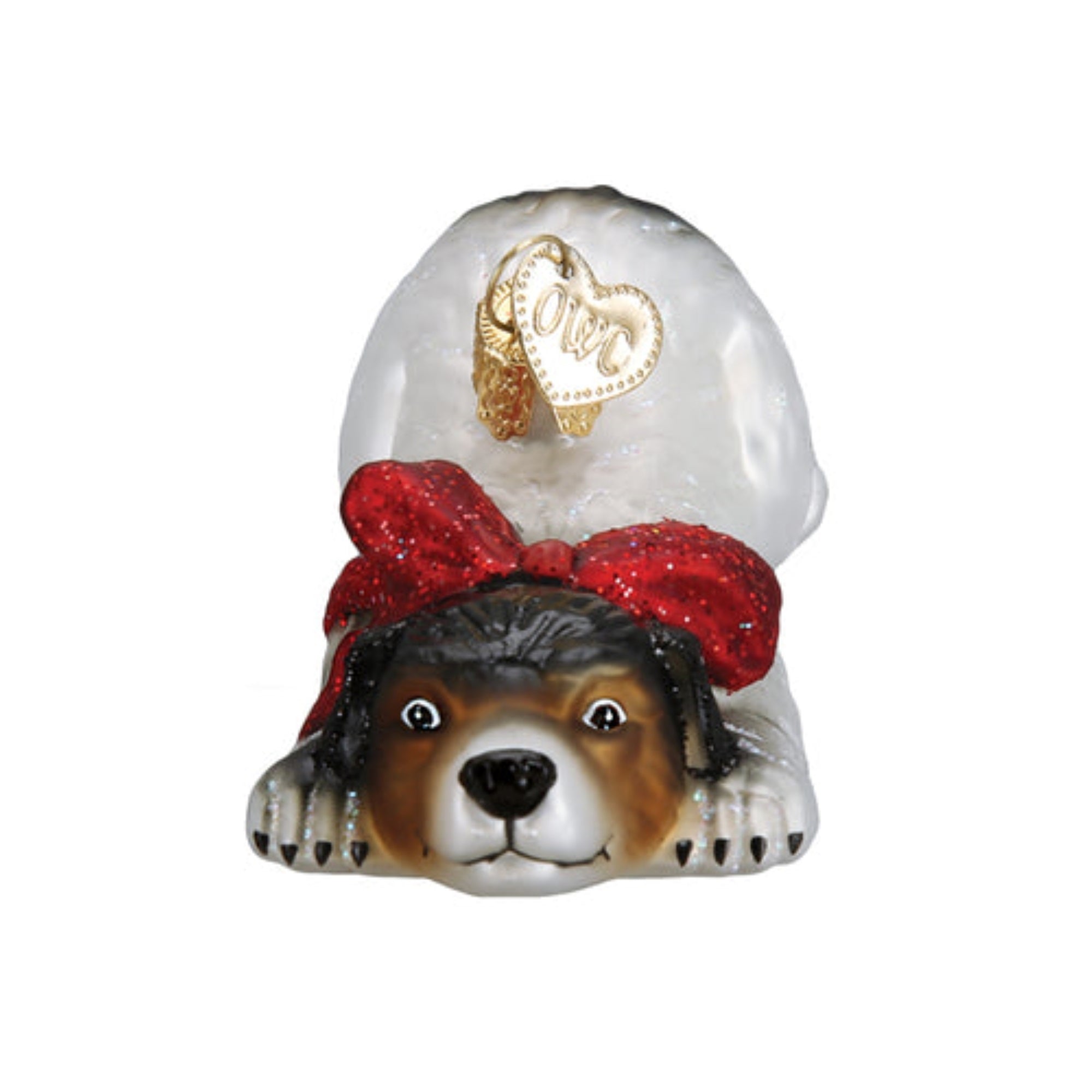 Old World Christmas Blown Glass Ornament for Christmas Tree, Norman Rockwell Signature Dog