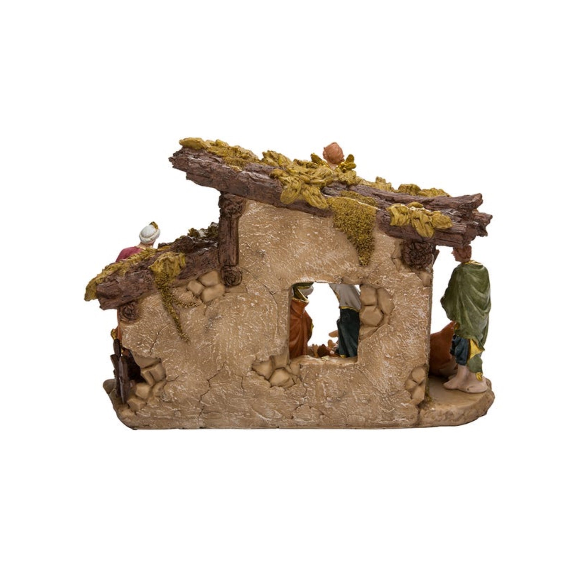 Kurt Adler Resin Christmas Nativity Set with 11 Figures and Stable