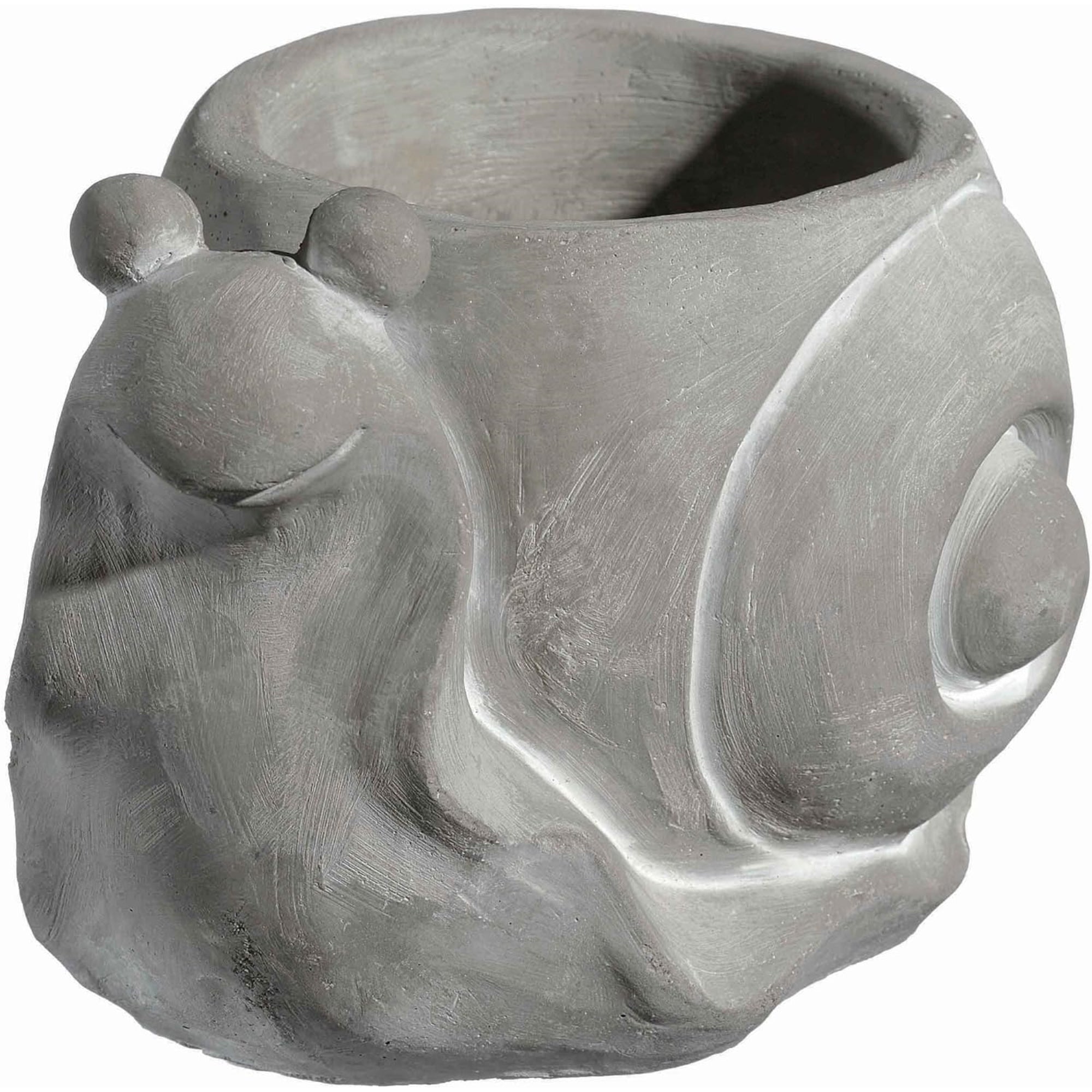 Classic Home and Garden Cement Buddies Indoor/Outdoor Planter with Drainage Hole, Smiling Snail