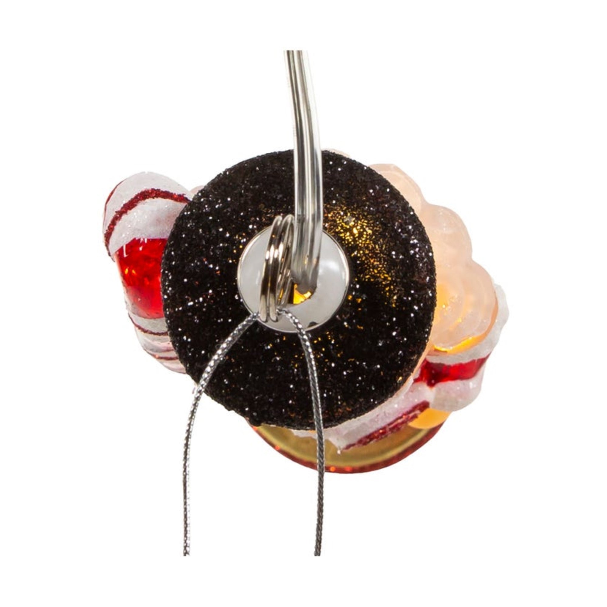 Kurt Adler Pre-lit Hanging Glass Ornament, Warm White LED's, Nutcracker