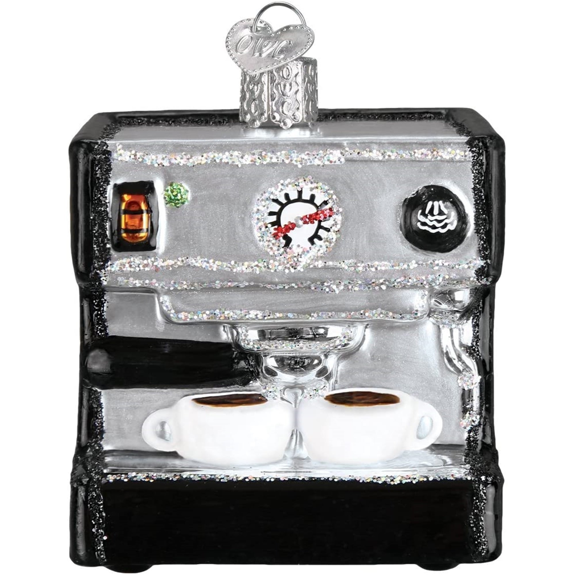 Old World Christmas Blown Glass Ornament for Christmas Tree, Espresso Machine
