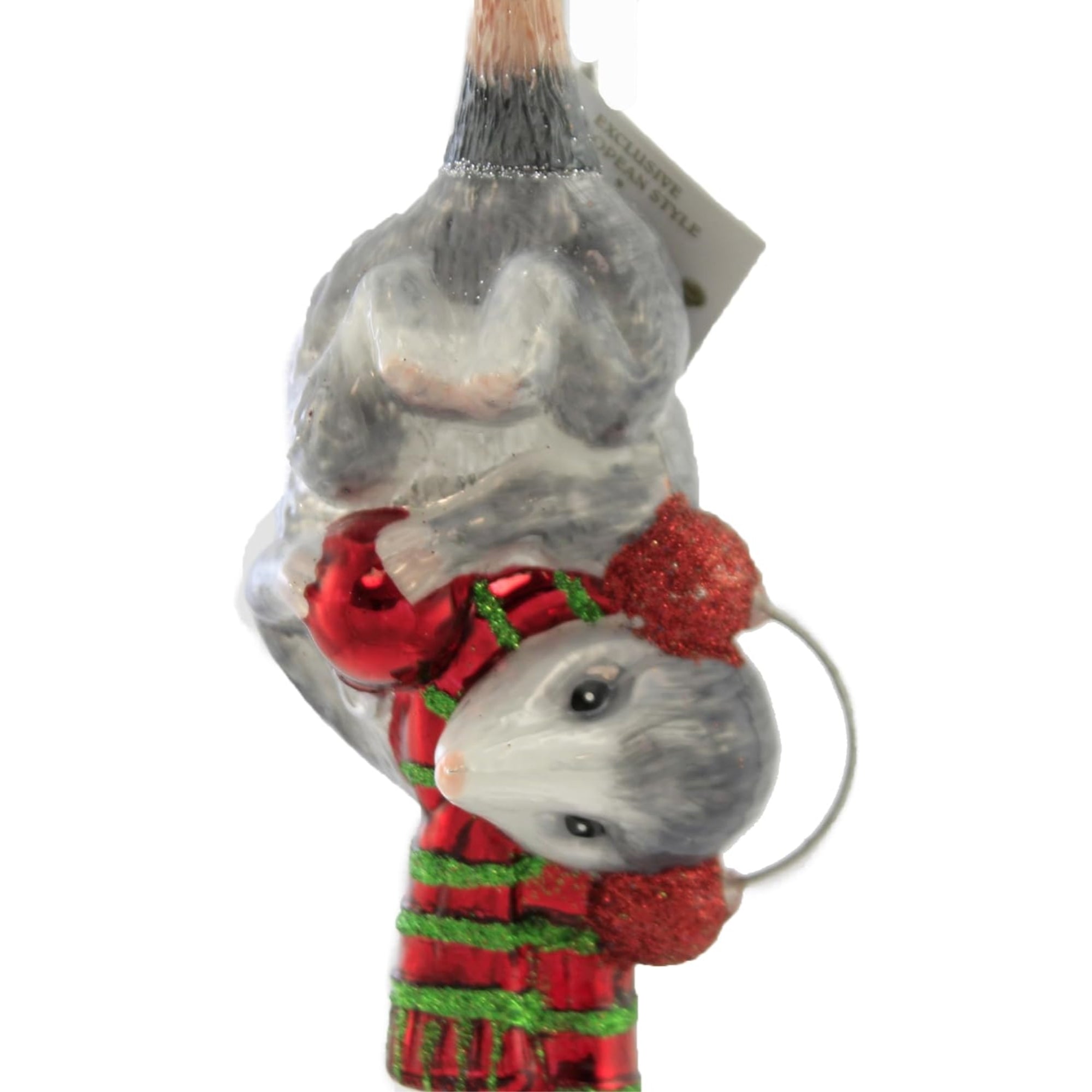 Kurt Adler Noble Gems Glass Christmas Ornament, Hanging Possum